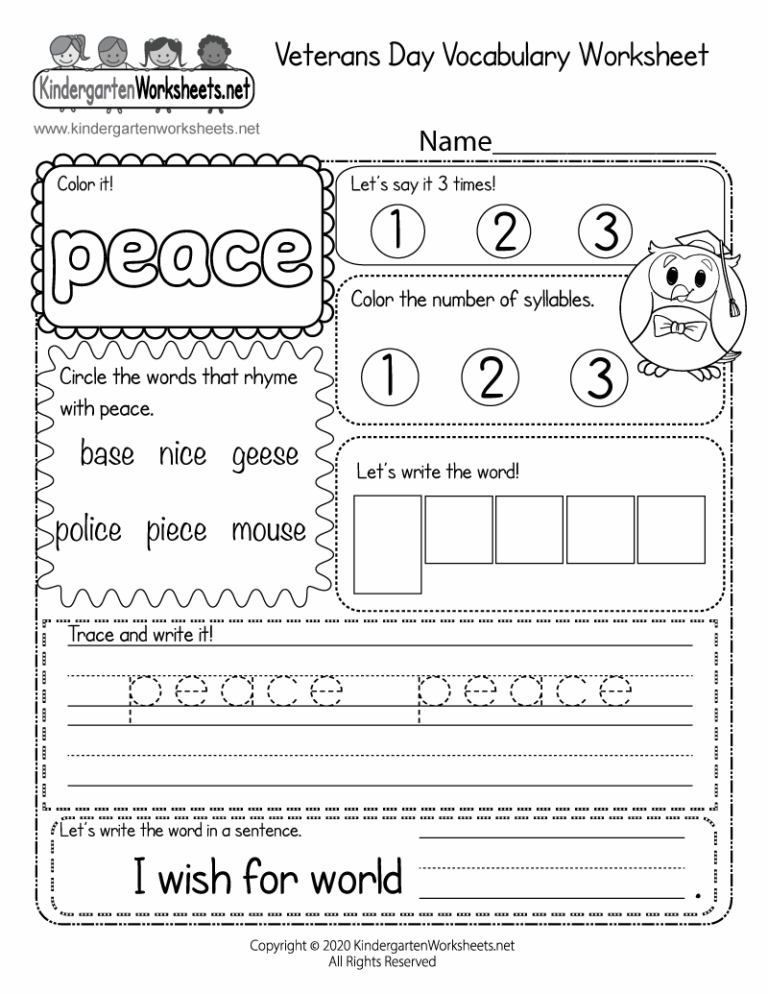 Veterans Day Vocabulary Worksheet Free Printable Digital U0026 PDF