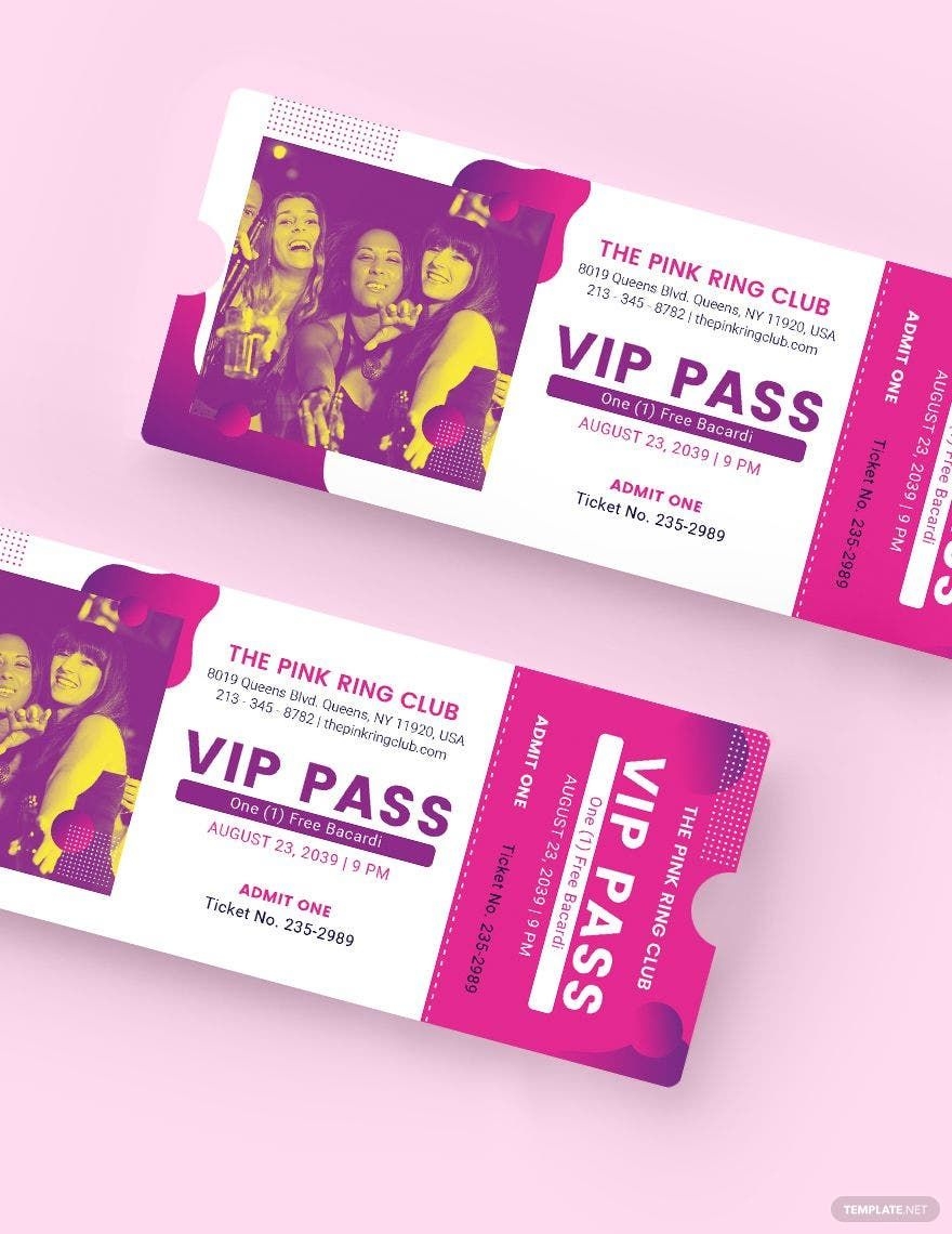 Blank Free Printable Vip Pass Template
