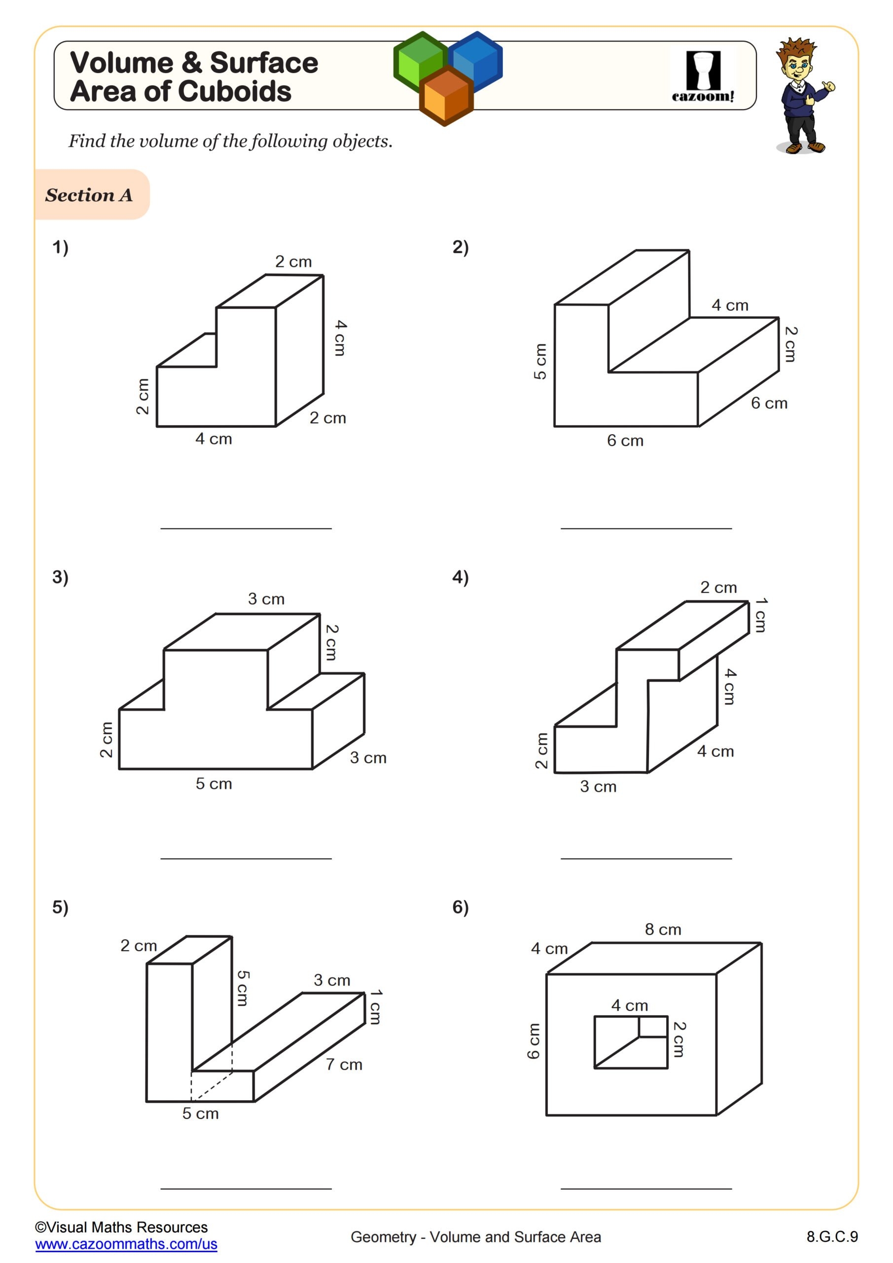 Volume Of 3D Shapes Worksheet Fun And Engaging 8th Grade PDF Worksheets