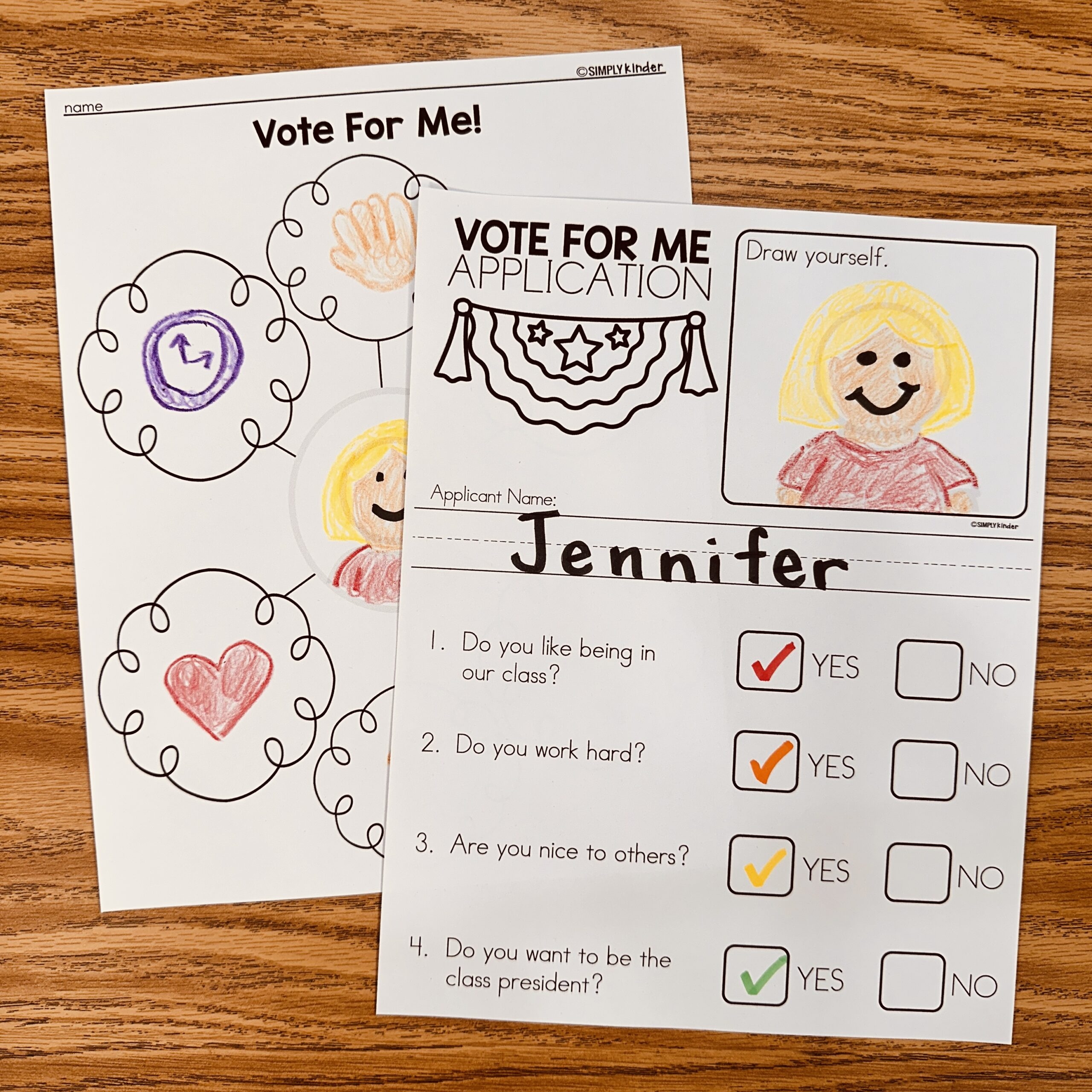 Vote For Me Printables Simply Kinder Plus