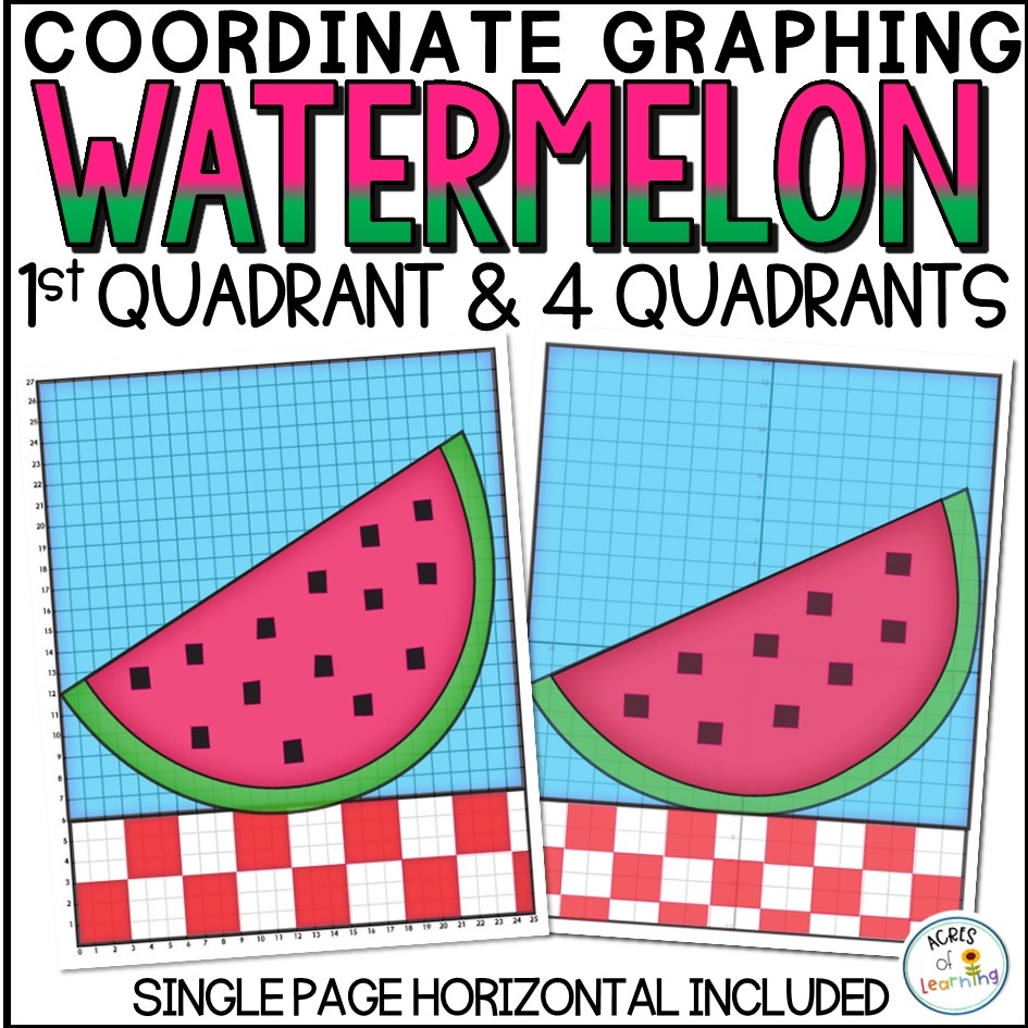 Watermelon Coordinate Graphing Printable Summer Math Mystery Watermelon Coordinate Graphing Printable Summer Math Mystery