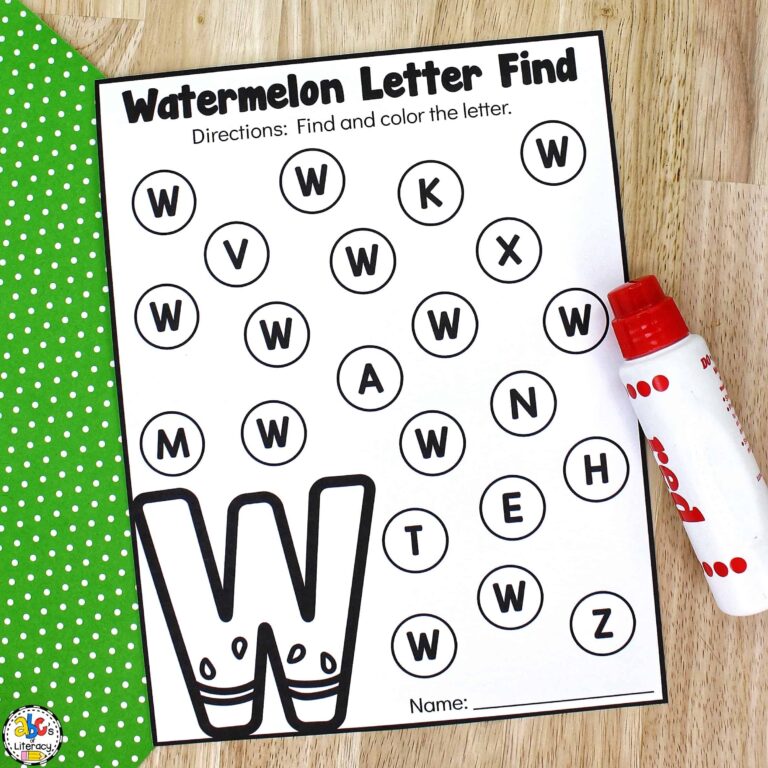 Watermelon Letter Find Preschool Worksheets