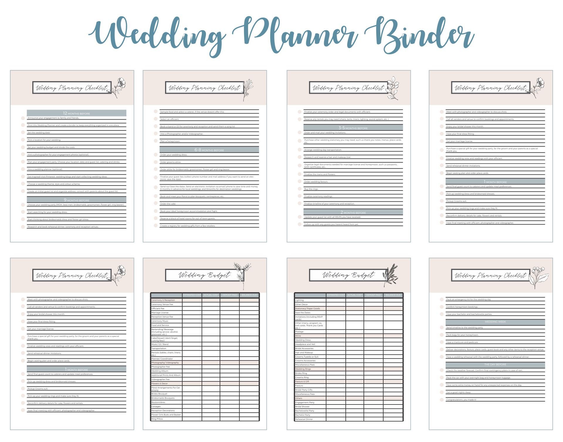 Wedding Planning 10 Free PDF Printables Printablee 