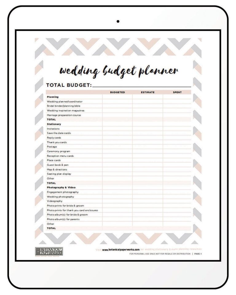 Wedding Planning Printables Free Templates To Keep You Organized 