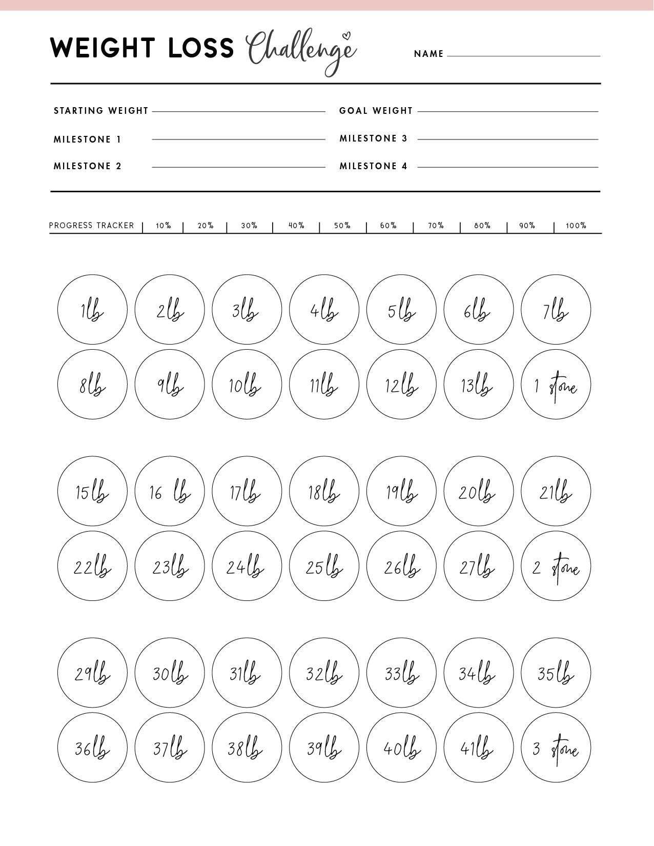 Weight Loss Template Free World Of Printables