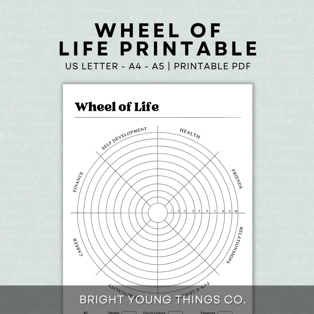 Wheel Of Life Printable Worksheet Wheel Of Life PDF Printable Self Assessment Printable Worksheet Self Care PDF Personal Development PDF