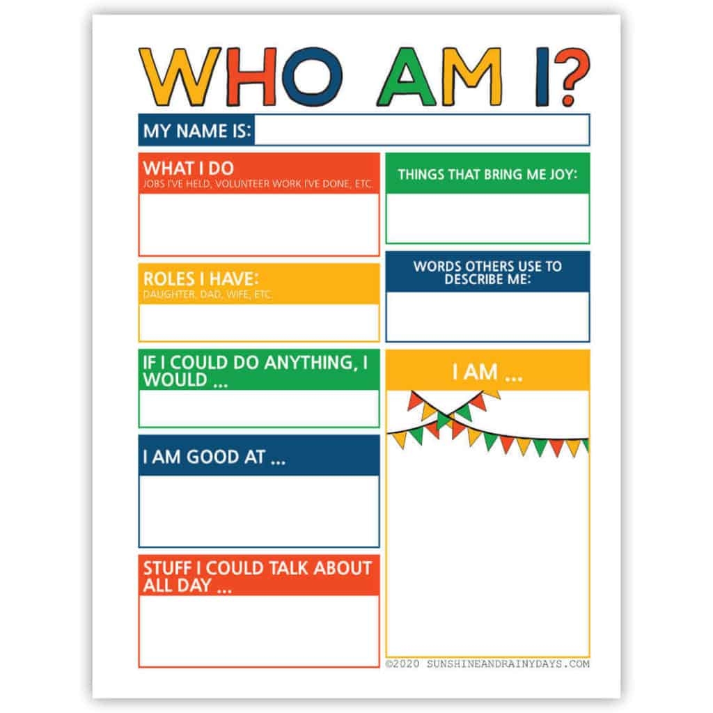 Who Am I worksheet Sunshine And Rainy Days
