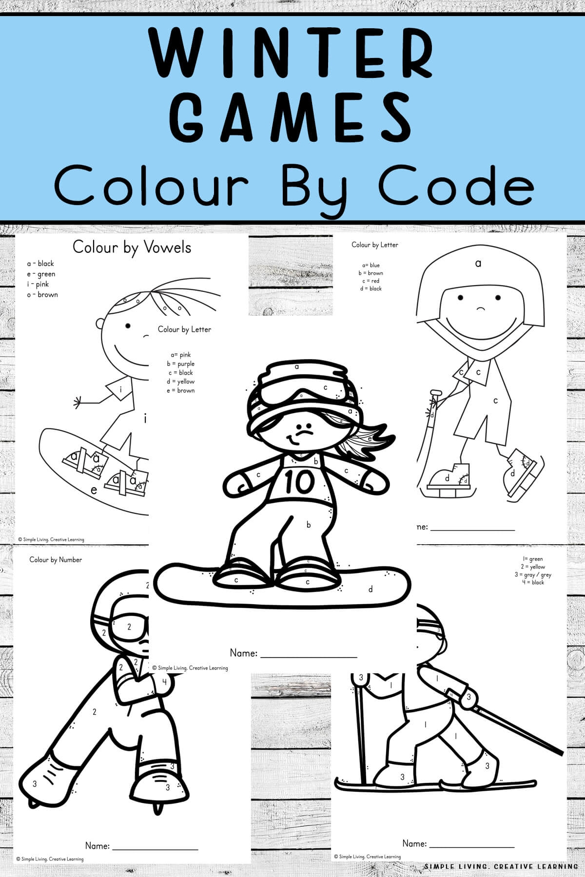 Winter Olympics Colour By Code Printables Simple Living Creative Learning