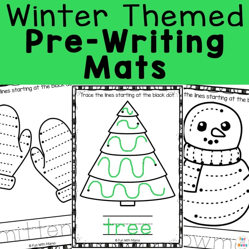 Winter Pre Writing Worksheets Mats Fun With Mama