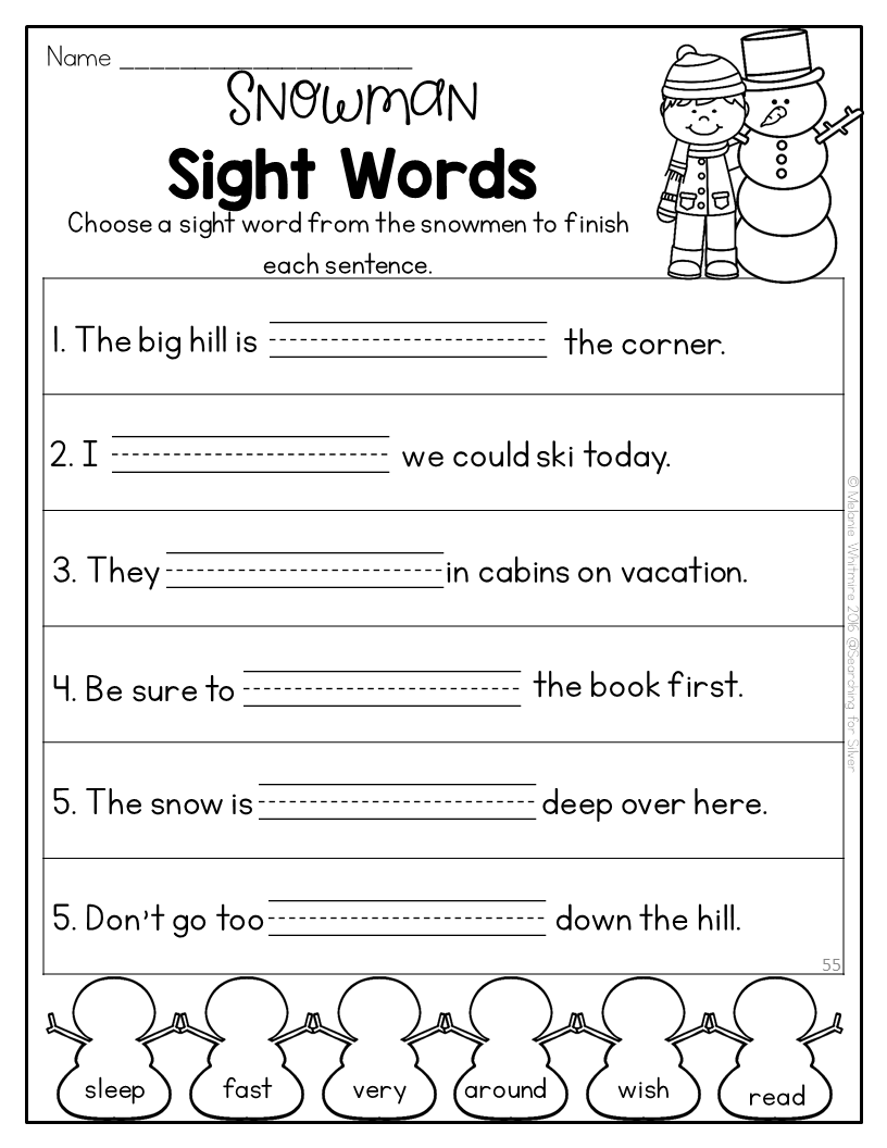 Winter Printables 2nd Grade Worksheets Library