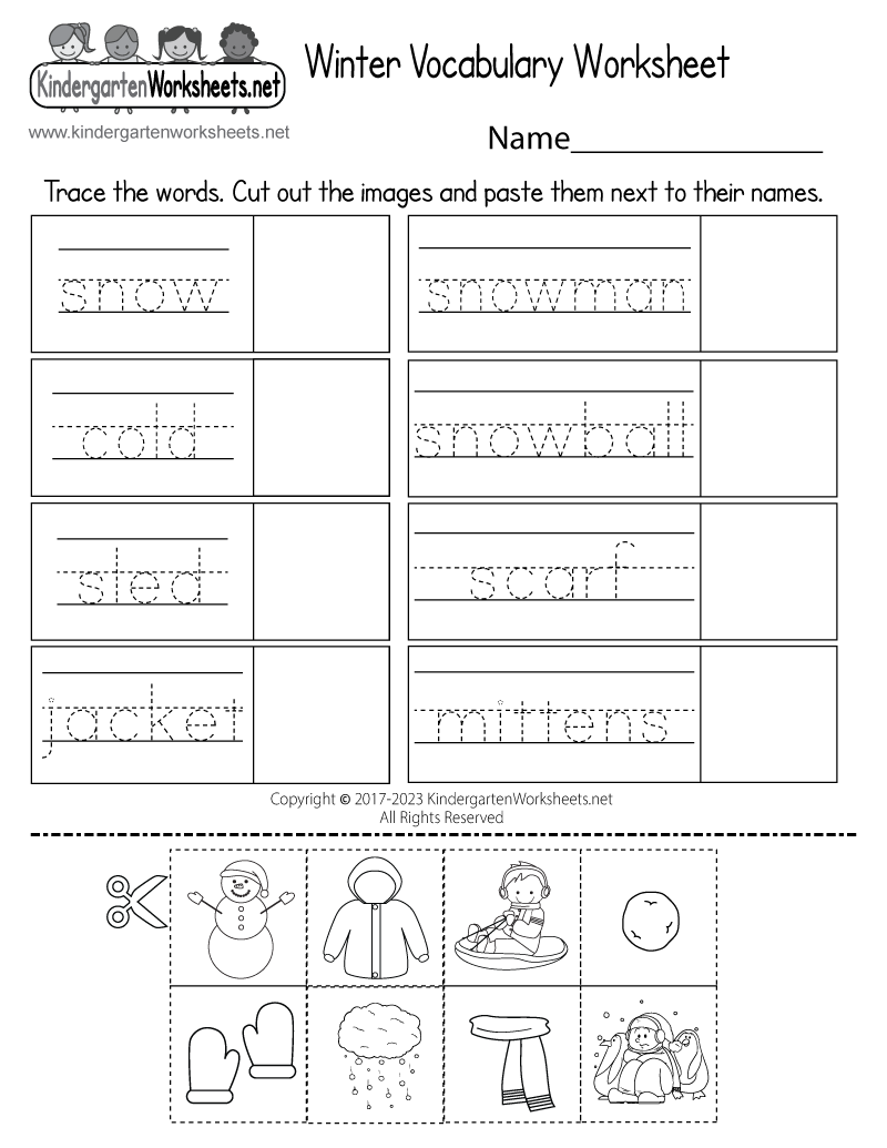 Winter Vocabulary Words Worksheet Free Printable Digital U0026 PDF