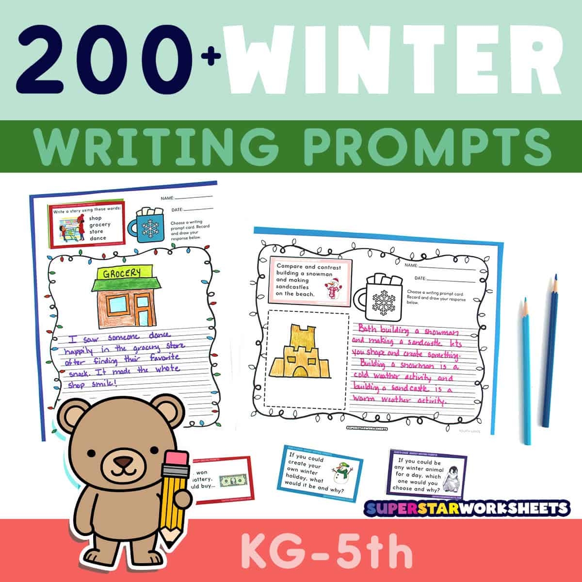 Winter Writing Prompts Superstar Worksheets
