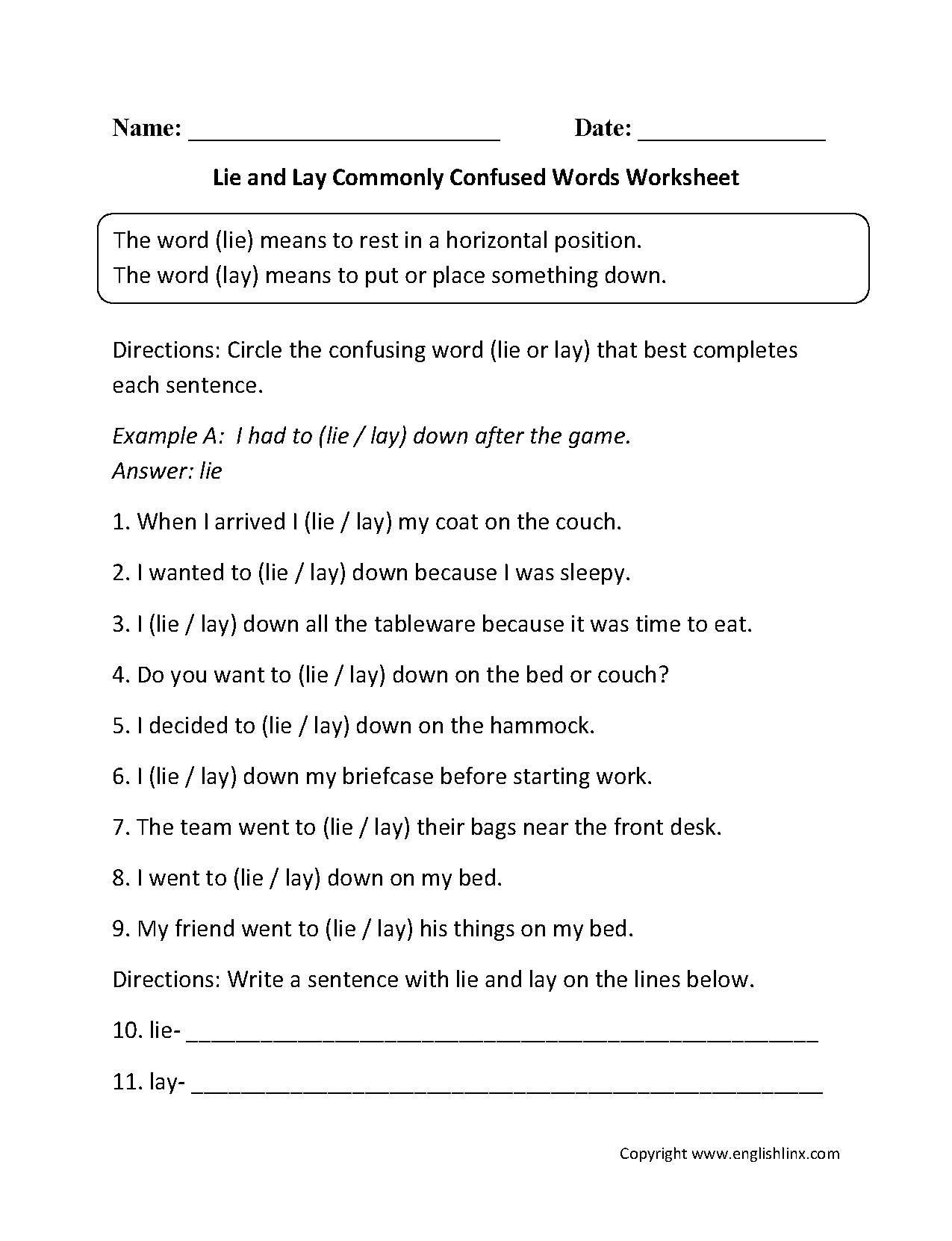 Word Usage Worksheets Commonly Confused Words Worksheets