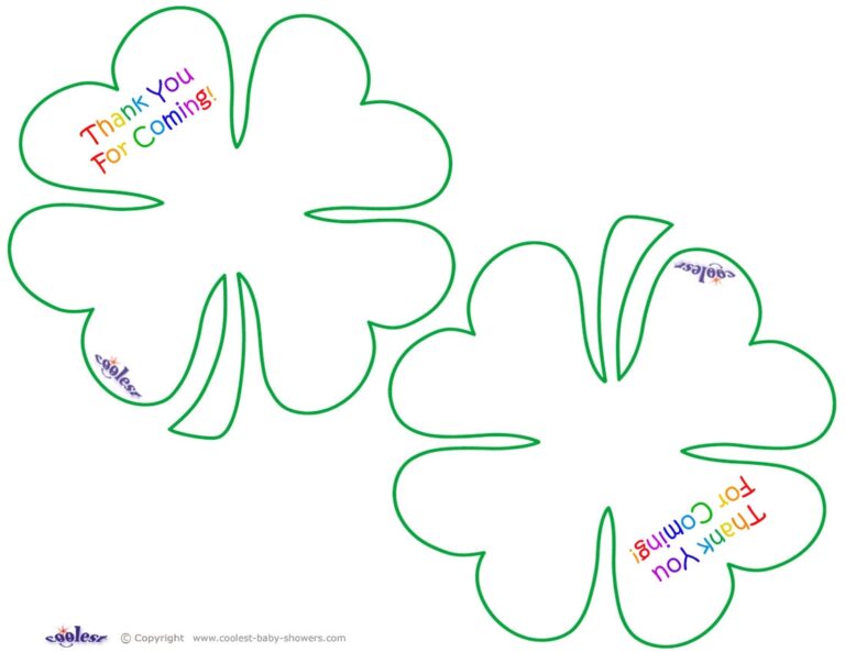 Worded Printable Four Leaf Clover Thank You Cards Coolest Free Printables