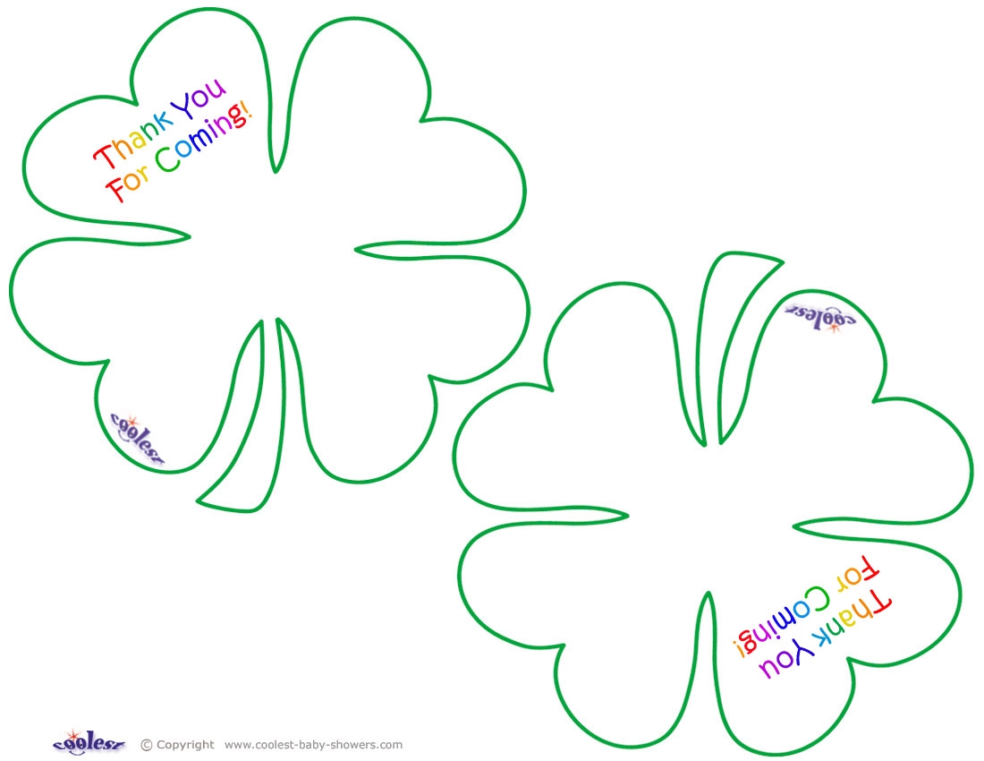 Worded Printable Four Leaf Clover Thank You Cards Coolest Free Printables