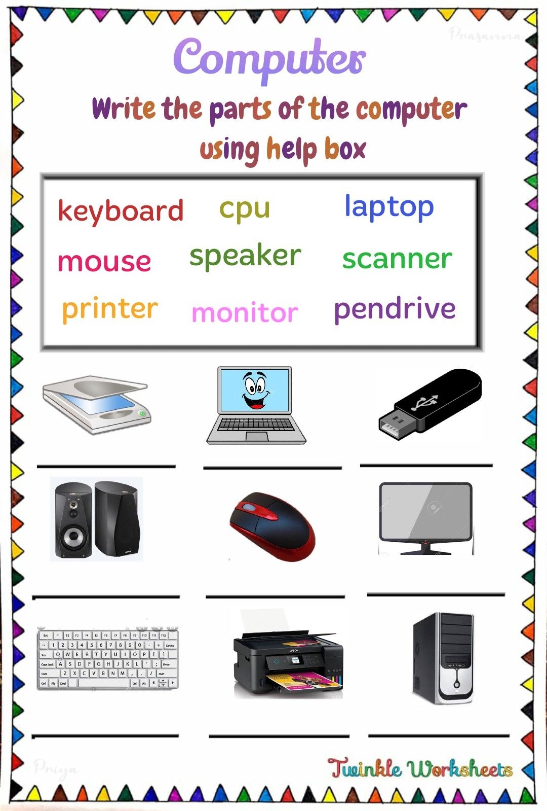 Worksheet For Kids Worksheet On Computer Kids Worksheet Picture Worksheets Library