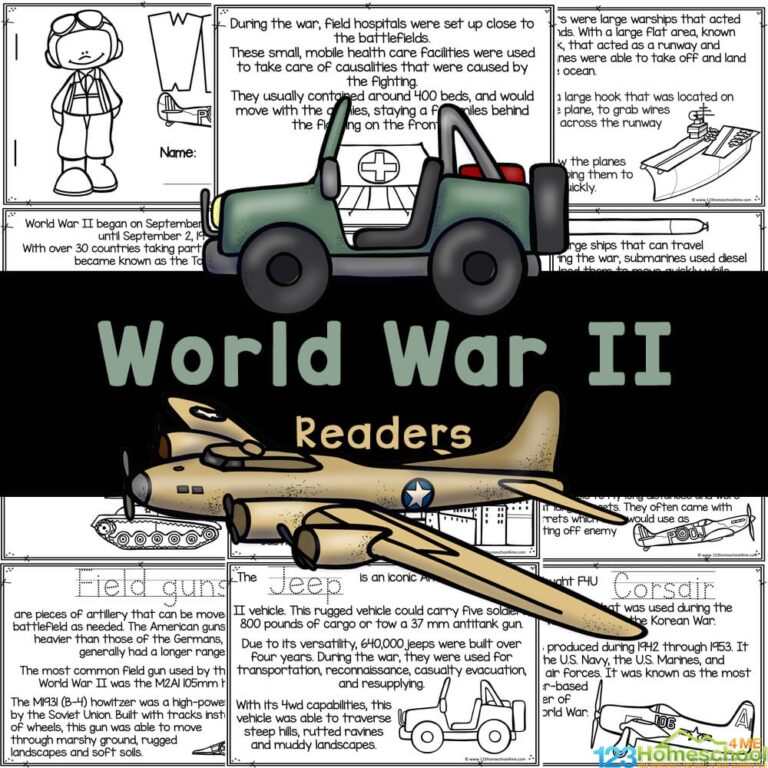 World War 2 For Kids Reader To Color And Learn