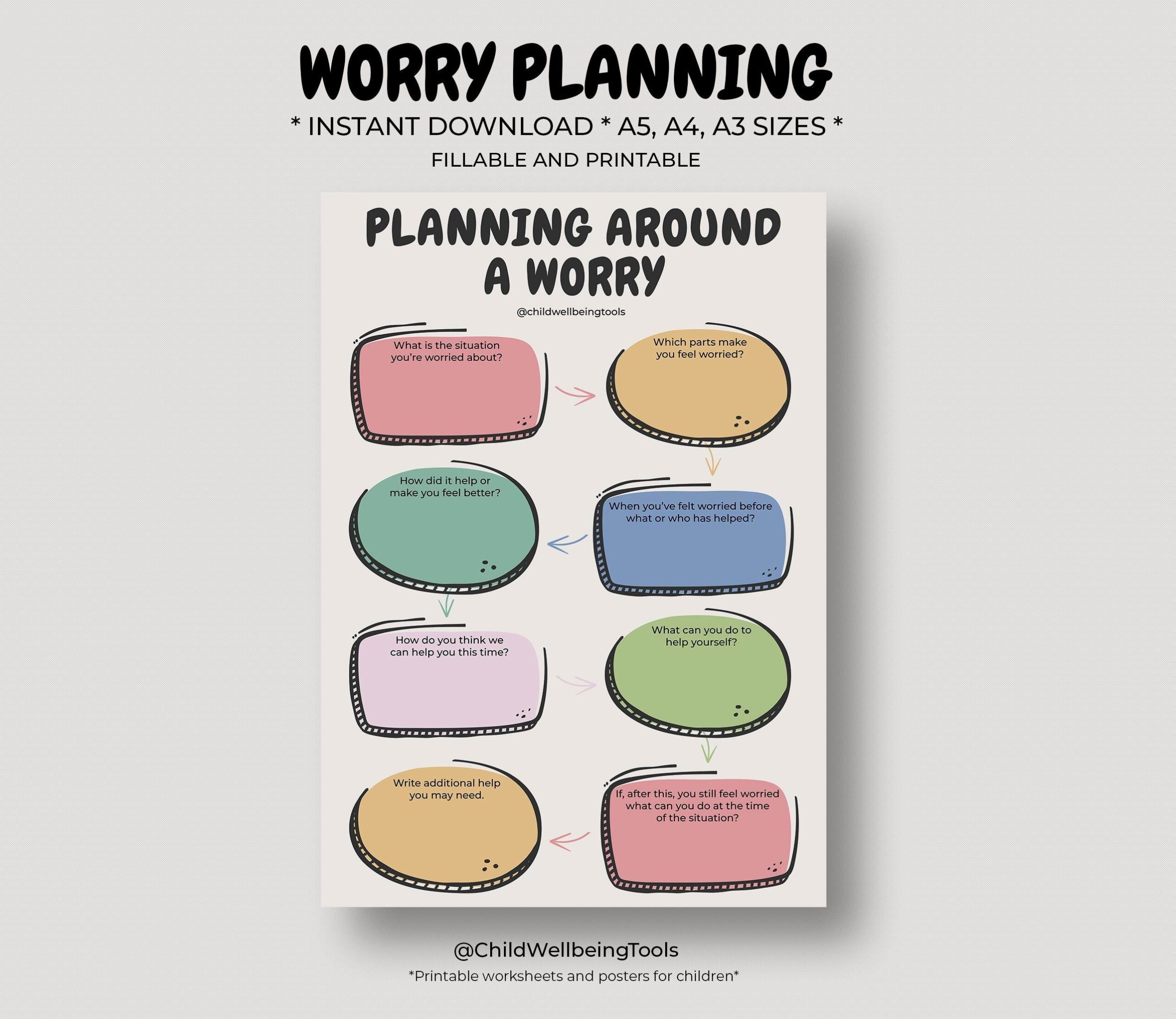 WORRY PLANNING Printable Worksheet For Kids Stress Management Journal Insert Planner For Children Social Work Tools Therapy School Counselor Etsy WORRY PLANNING Printable Worksheet For Kids Stress Management Journal Insert Planner For Children Social Work Tools Therapy School Counselor Etsy
