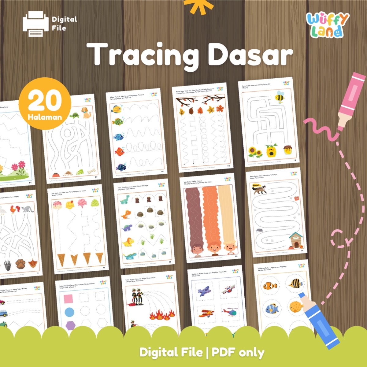 Wuffyland Worksheet Edukasi Anak Indonesia Murah Free Printable