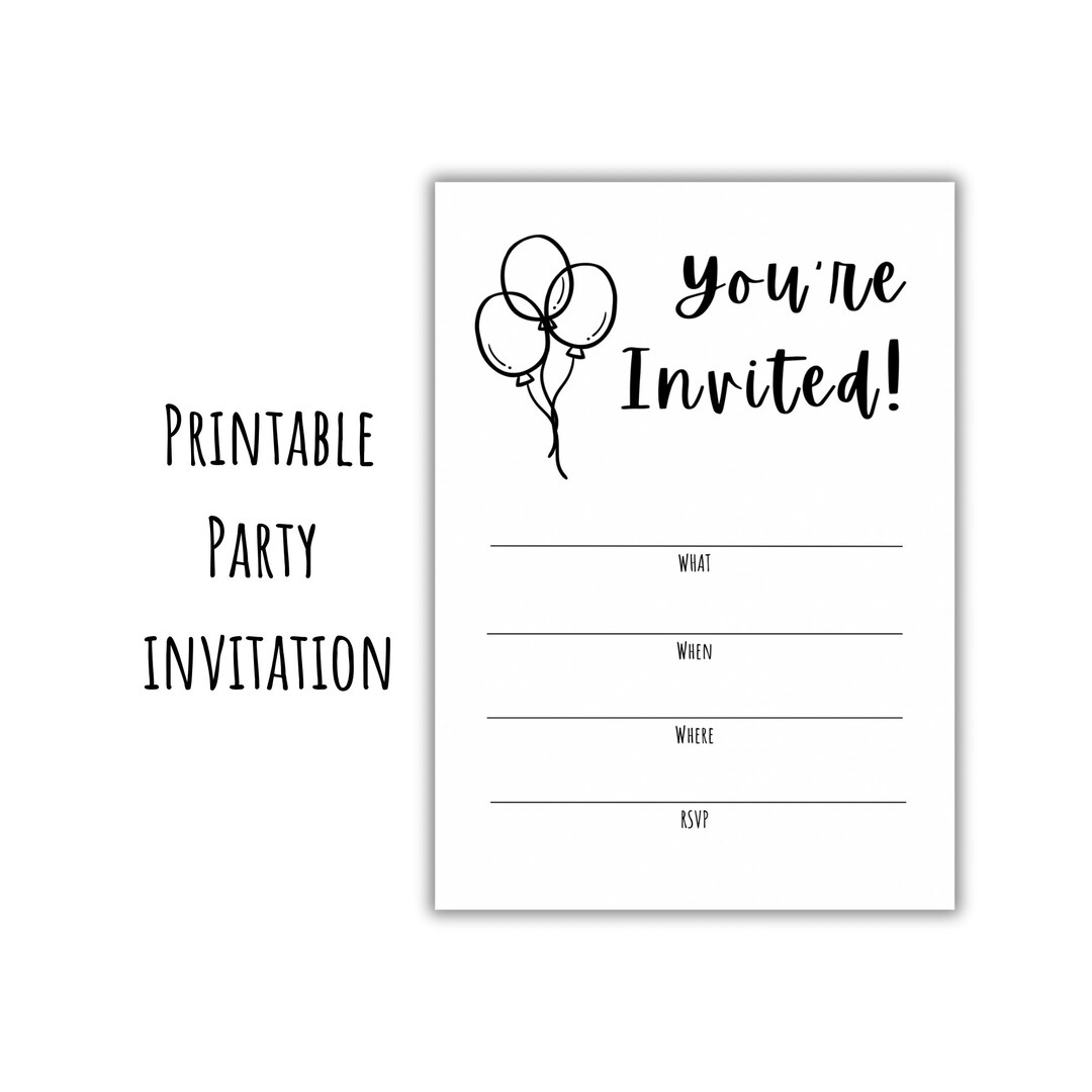 You re Invited Fill In The Blank Party Invitation Instant 