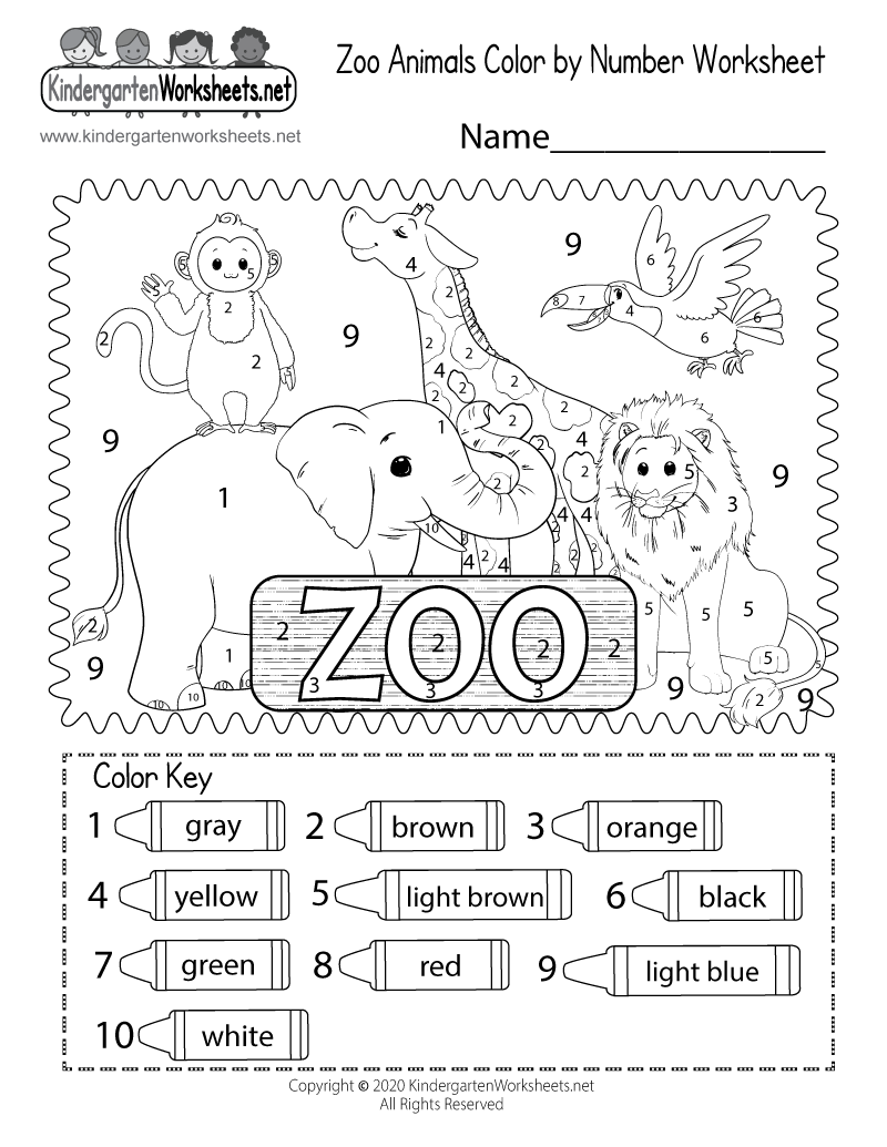 Zoo Animals Color By Number Worksheet Free Printable Digital U0026 PDF