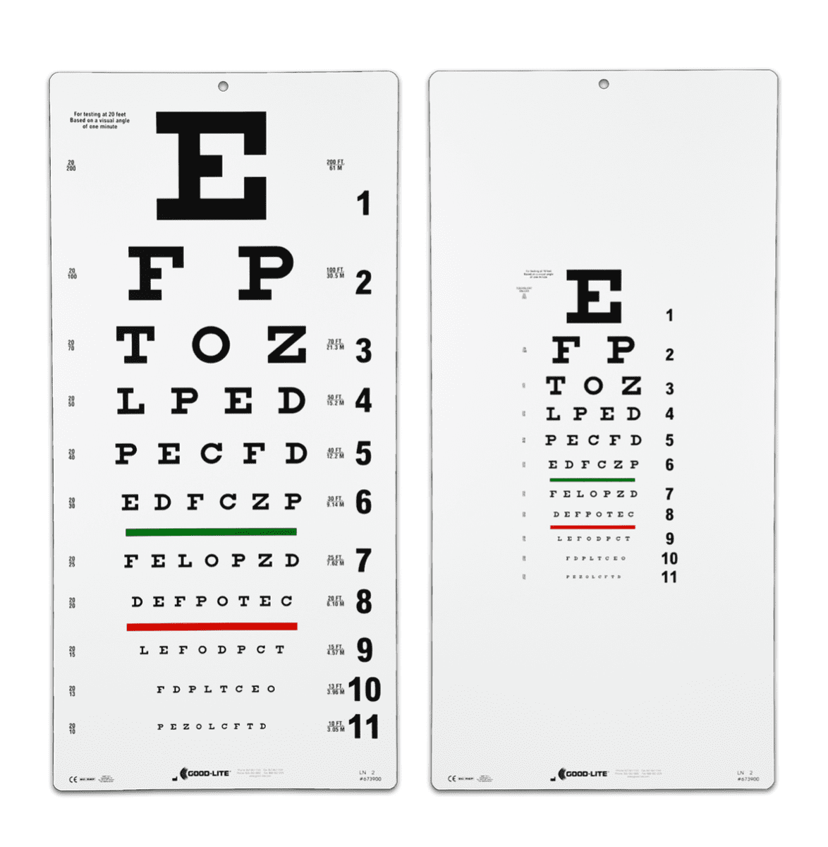 10 And 20 FT 3 And 6 M Snellen Chart VITOP