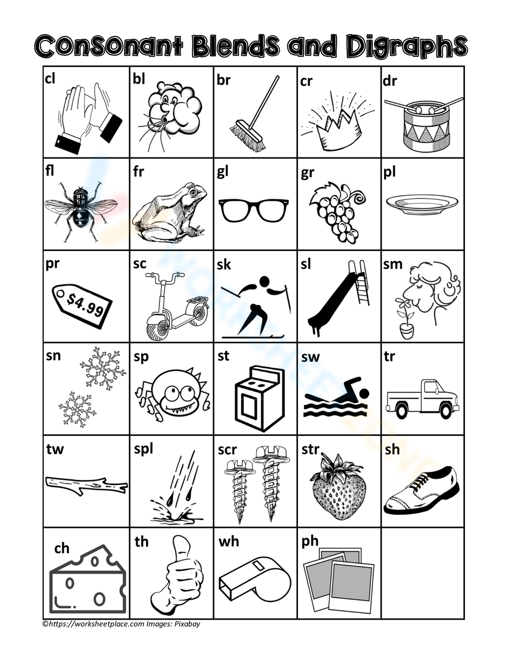 10 Free Printable Blends And Digraphs Worksheets For Students Worksheets Library