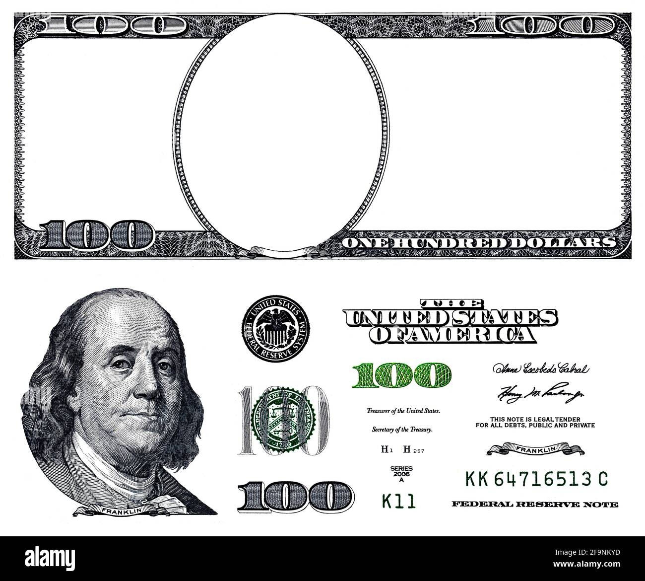100 Dollar Bill Template Cut Out Stock Images Pictures Alamy