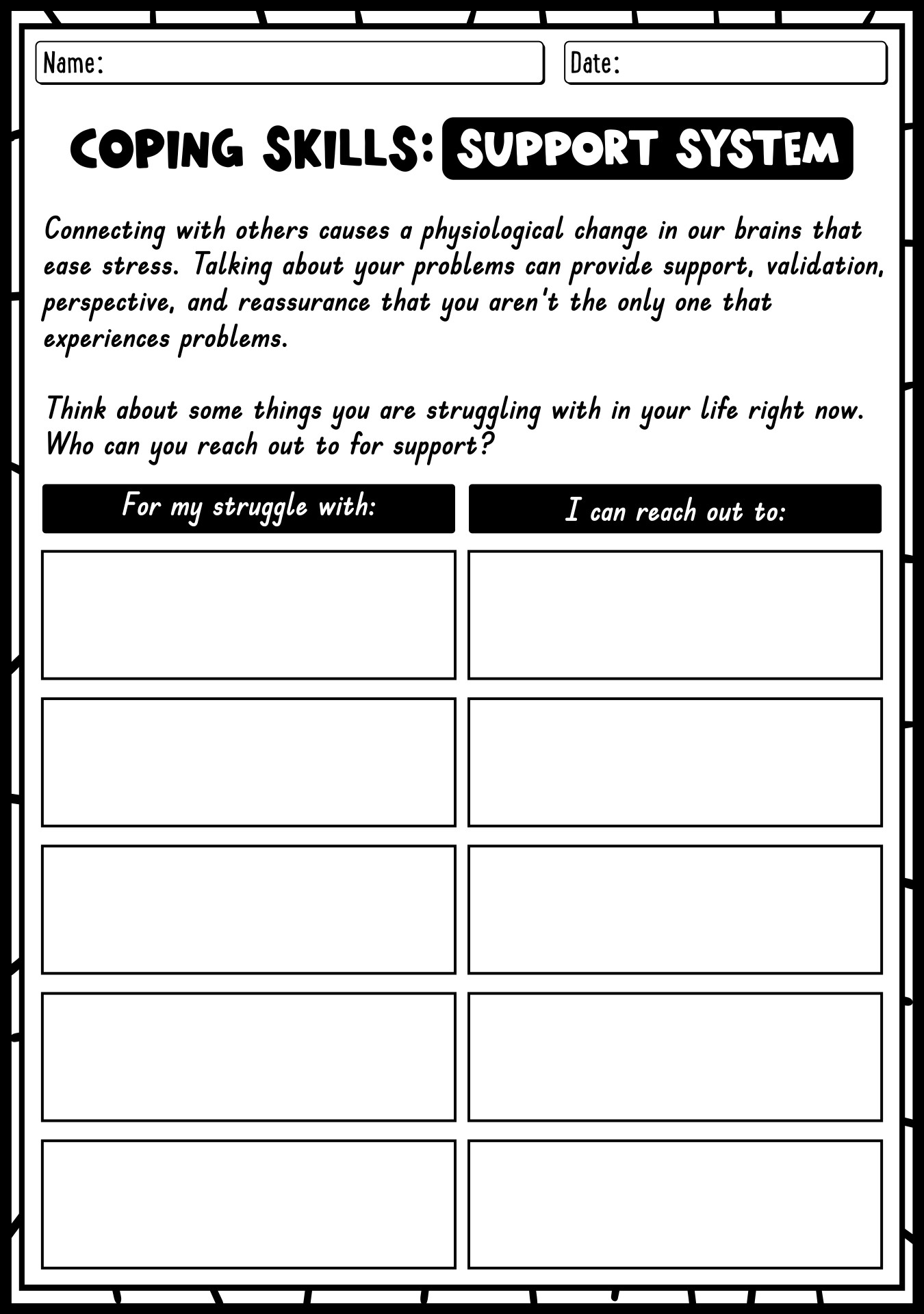 11 Free Printable Worksheets Coping Skills Free PDF At Worksheeto