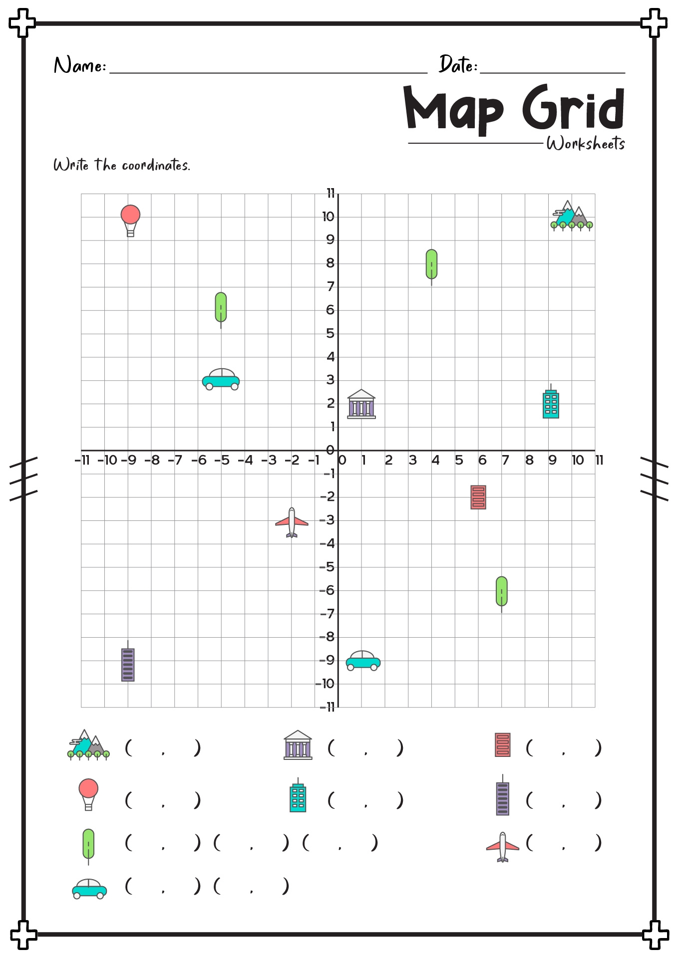 Free Printable Map Grid Worksheet Free Printable Map Grid Worksheet