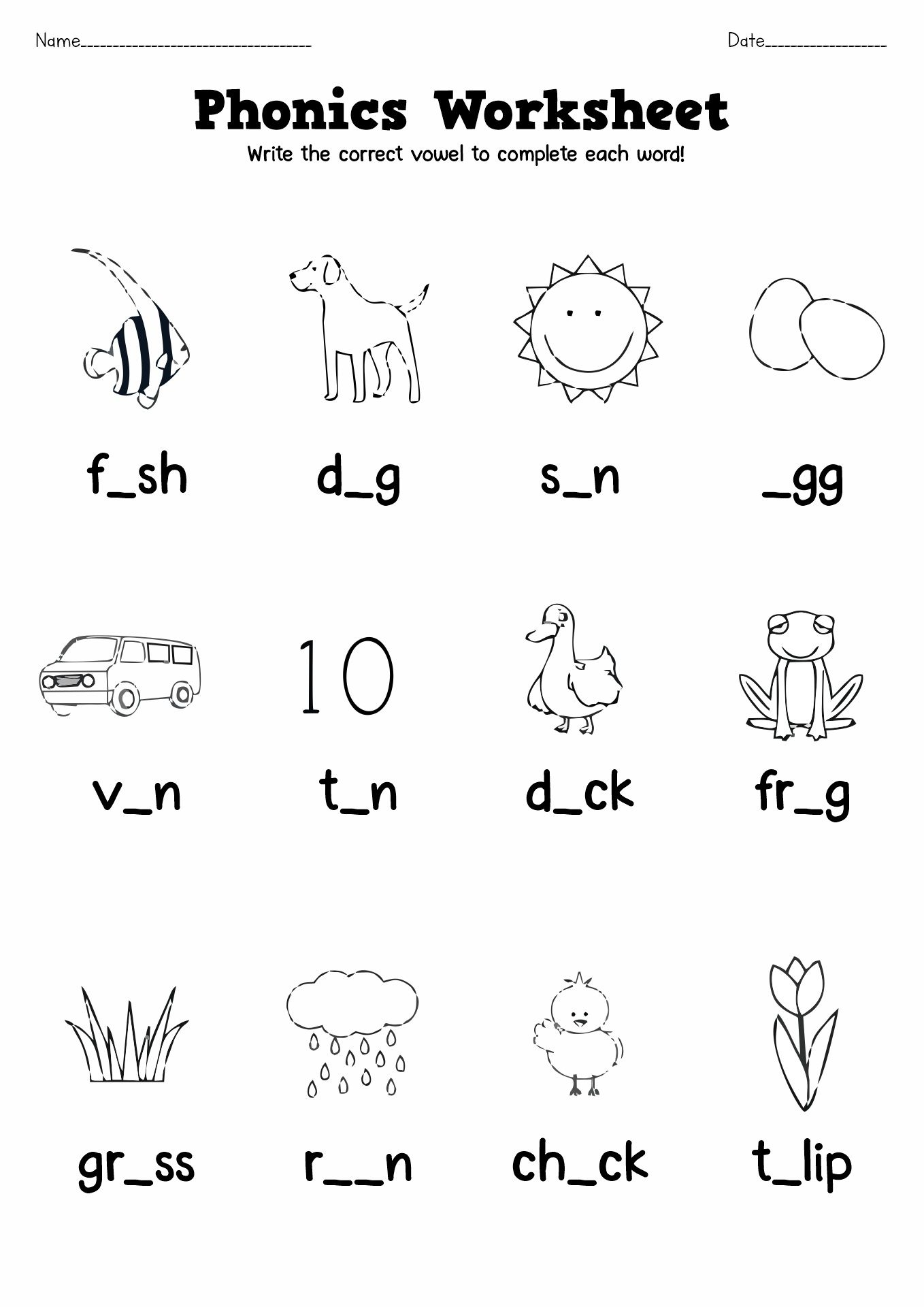 14 Free Printable Phonics Worksheets First Grade Worksheets Library