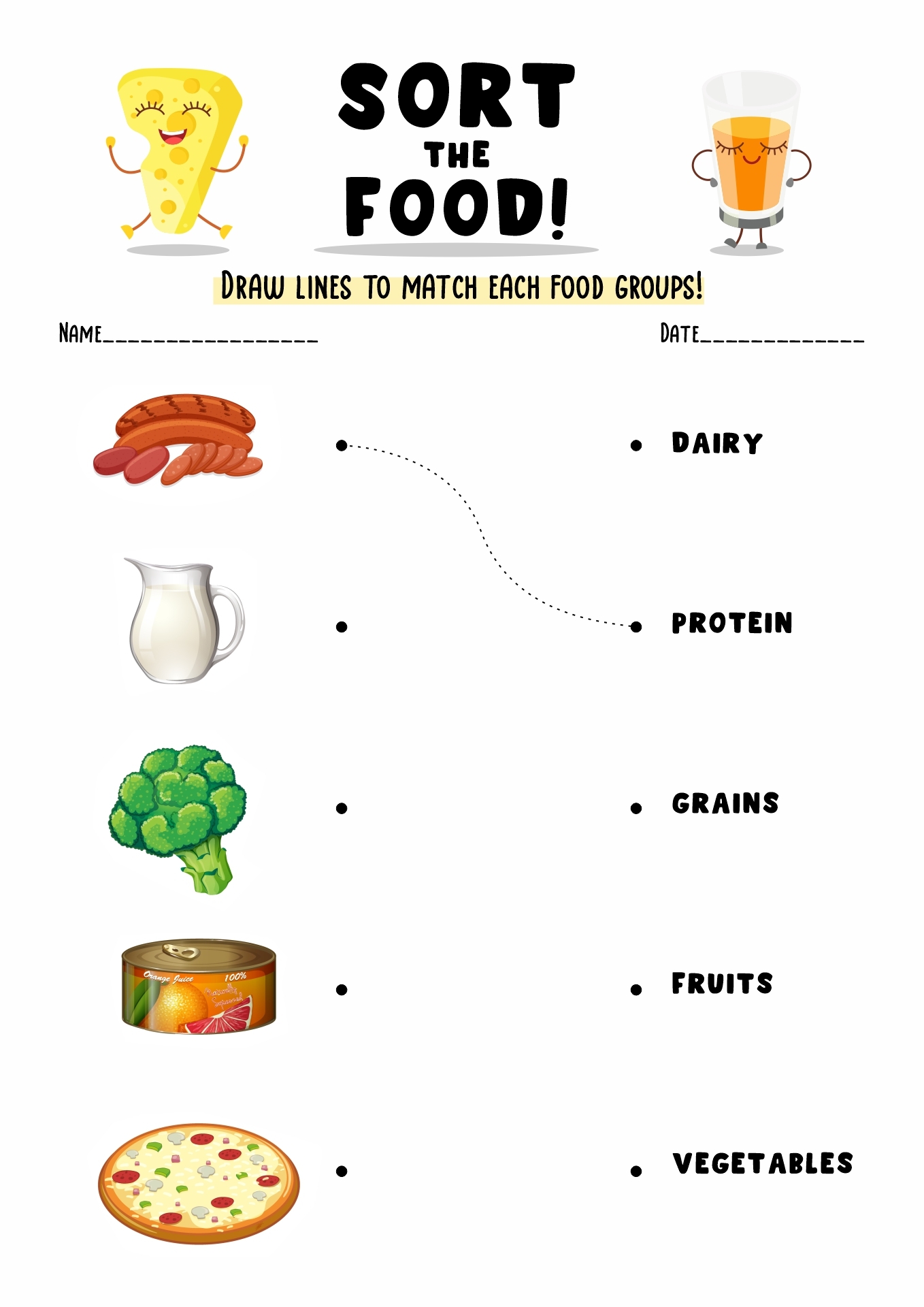 Food Group Worksheets Free Printable