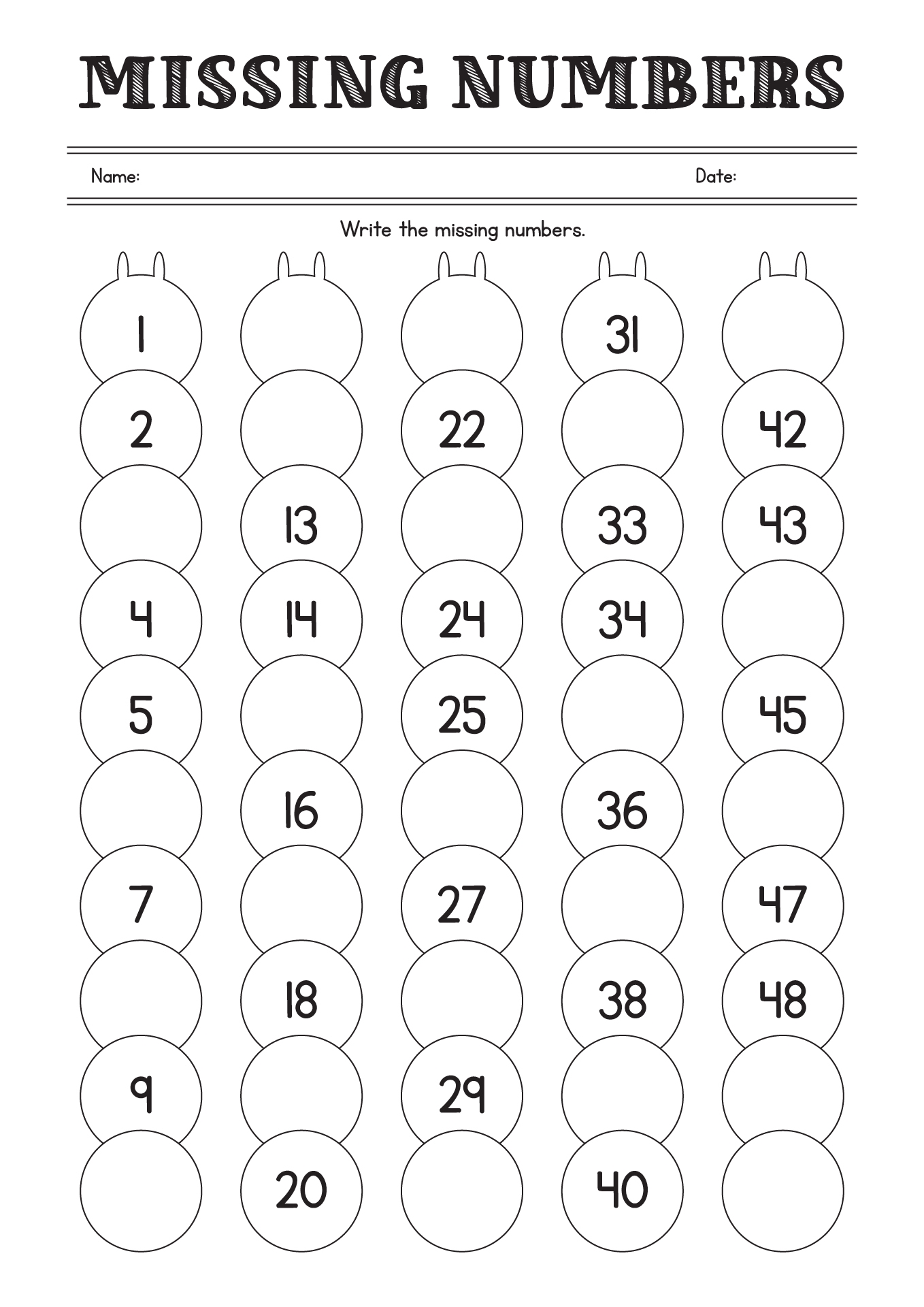 16 Missing Number Worksheets 1 20 Free PDF At Worksheeto