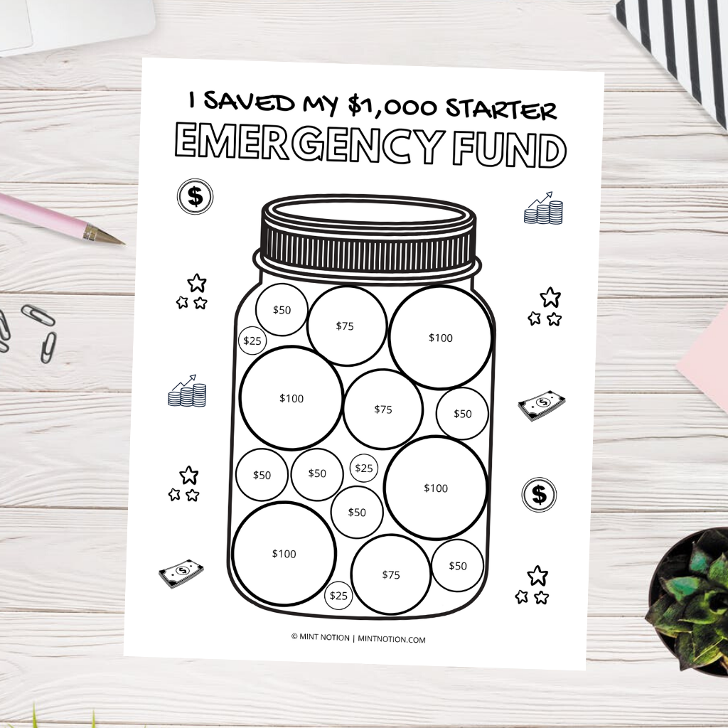 Free Printable Savings Goal Coloring Sheet