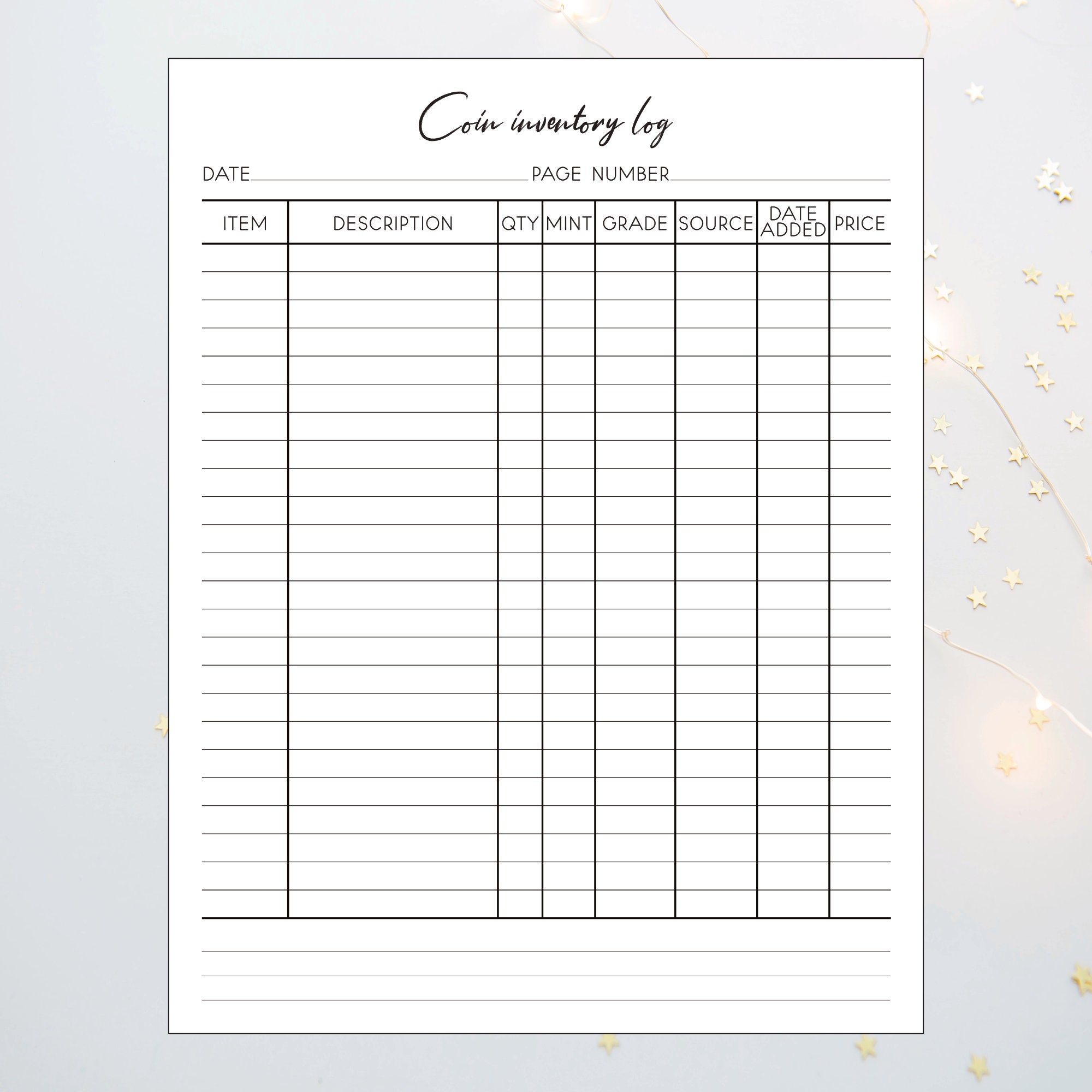 Free Printable Coin Collecting Sheets