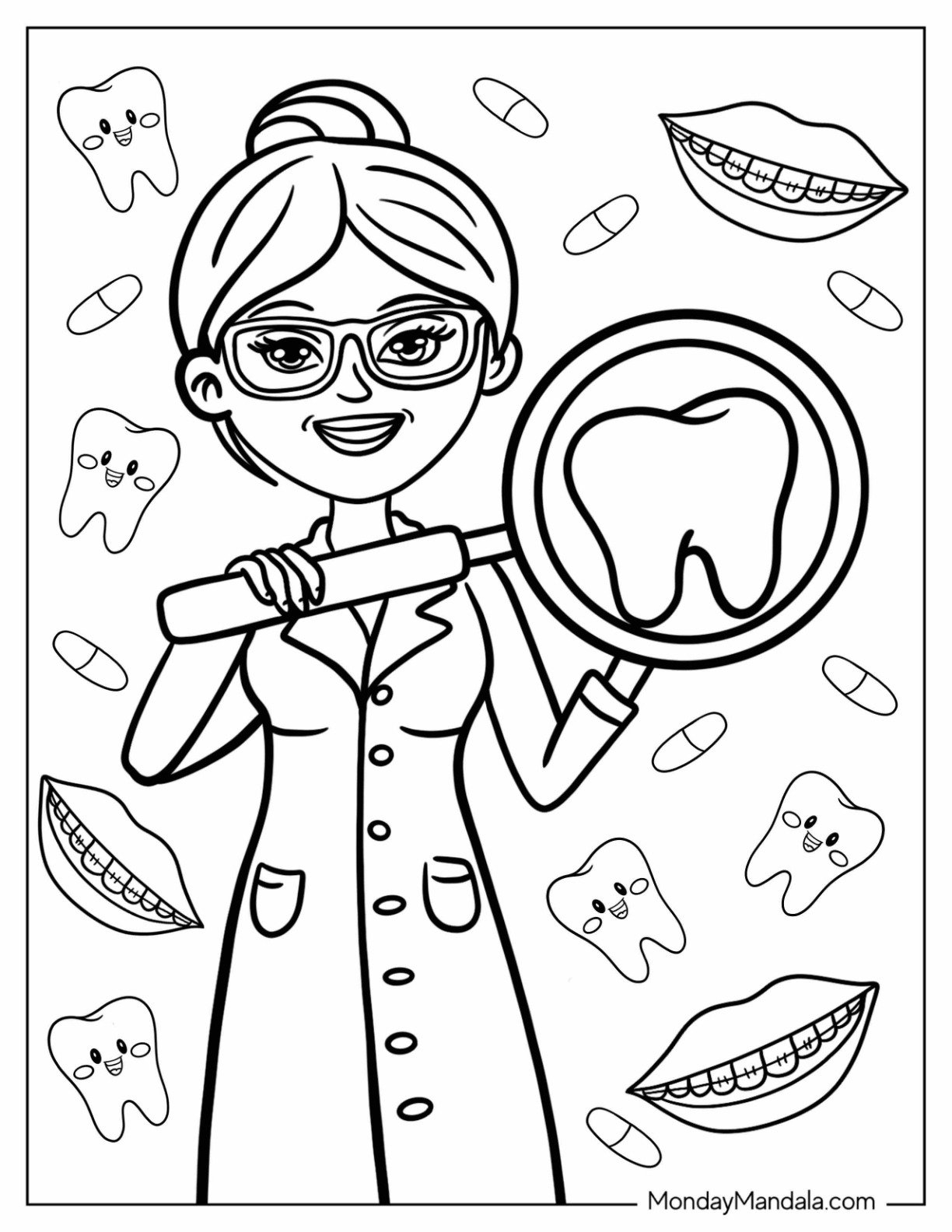 20 Dentist Coloring Pages Free PDF Printables 