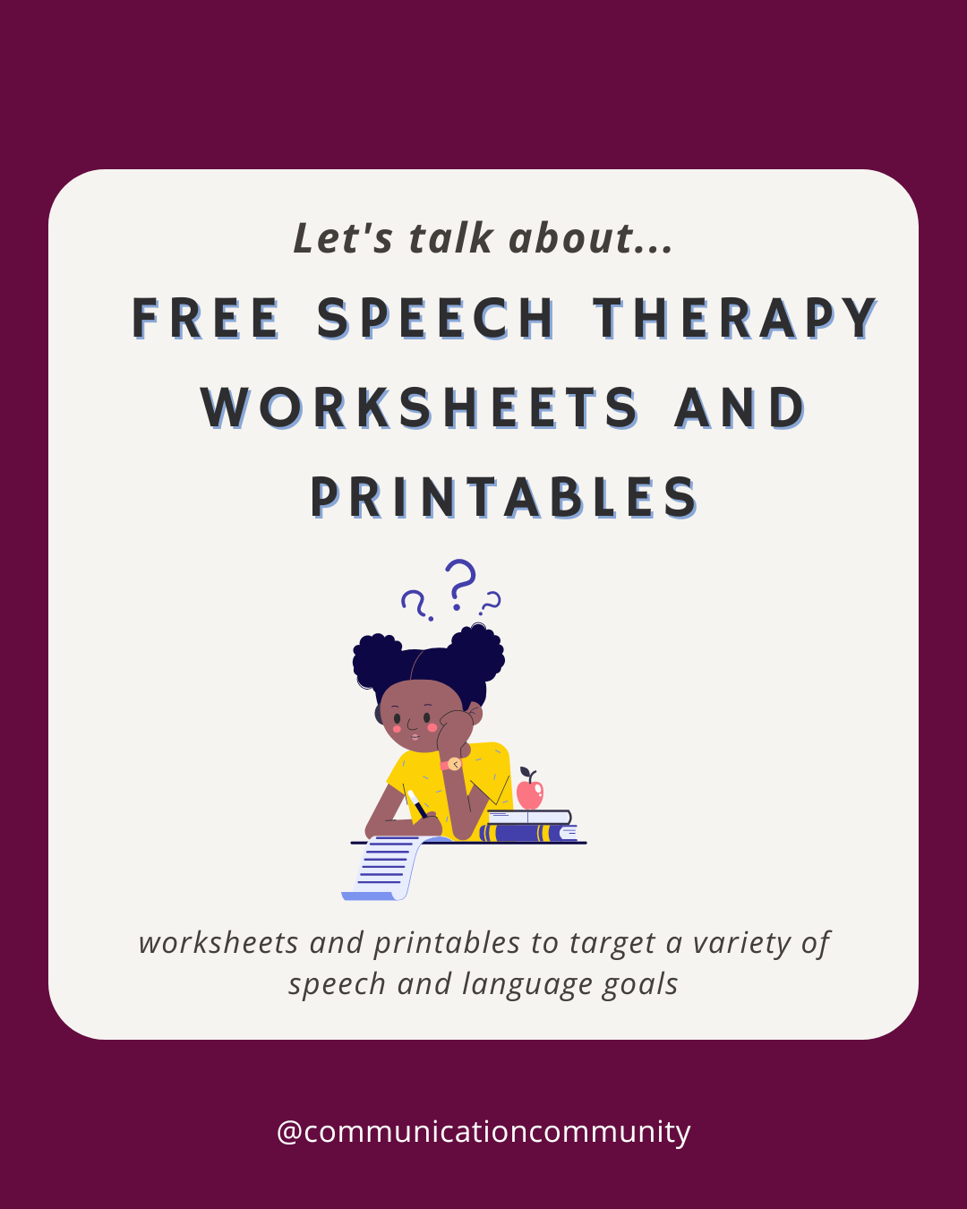 Printable Speech Therapy Worksheets For Adults