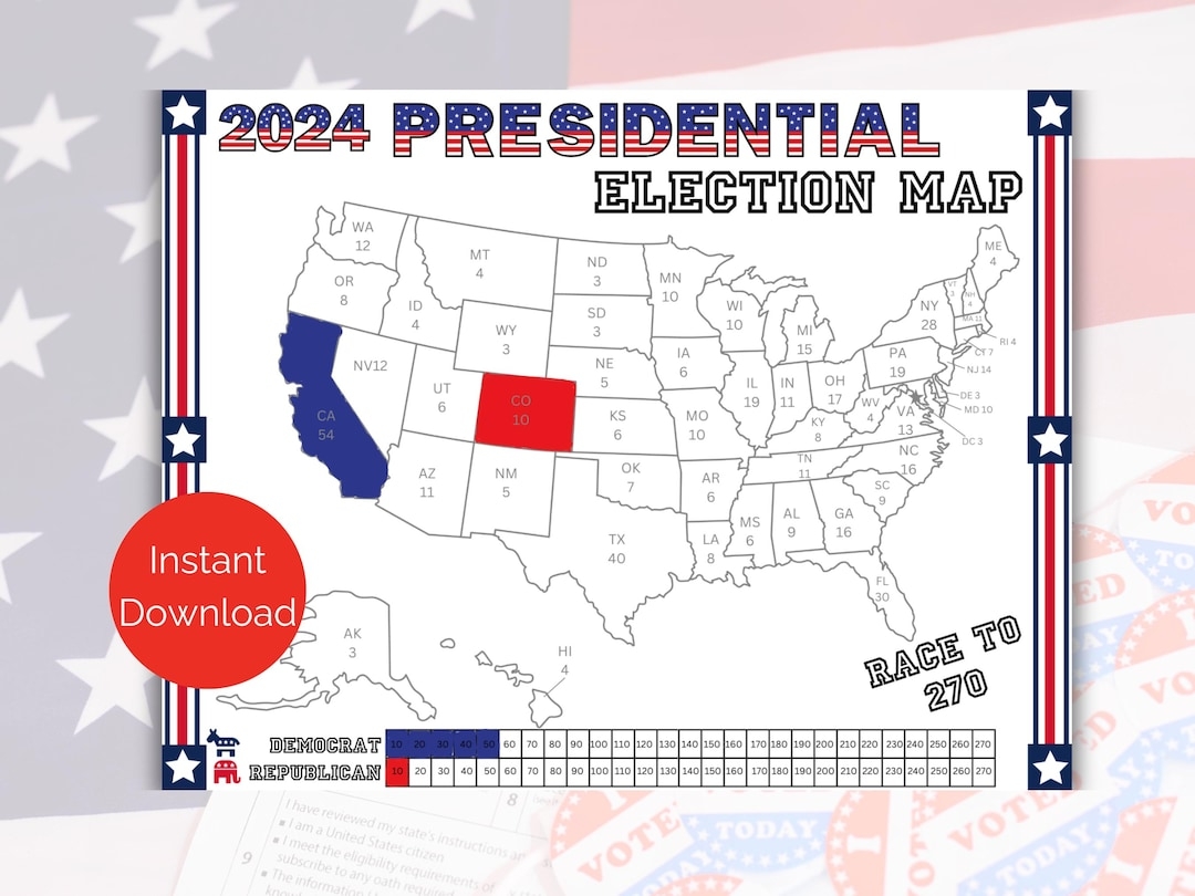 Electoral College Map Blank Printable
