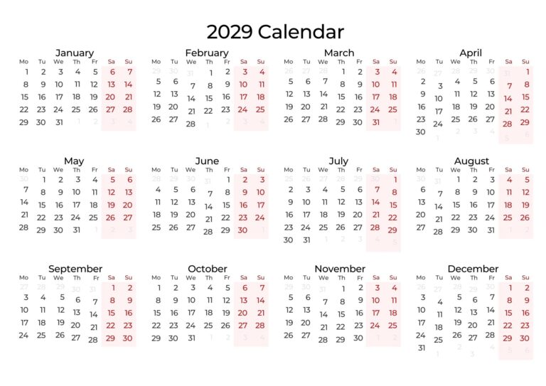 2025 2030 Monthly Calendar Landscape Printable PDF Etsy