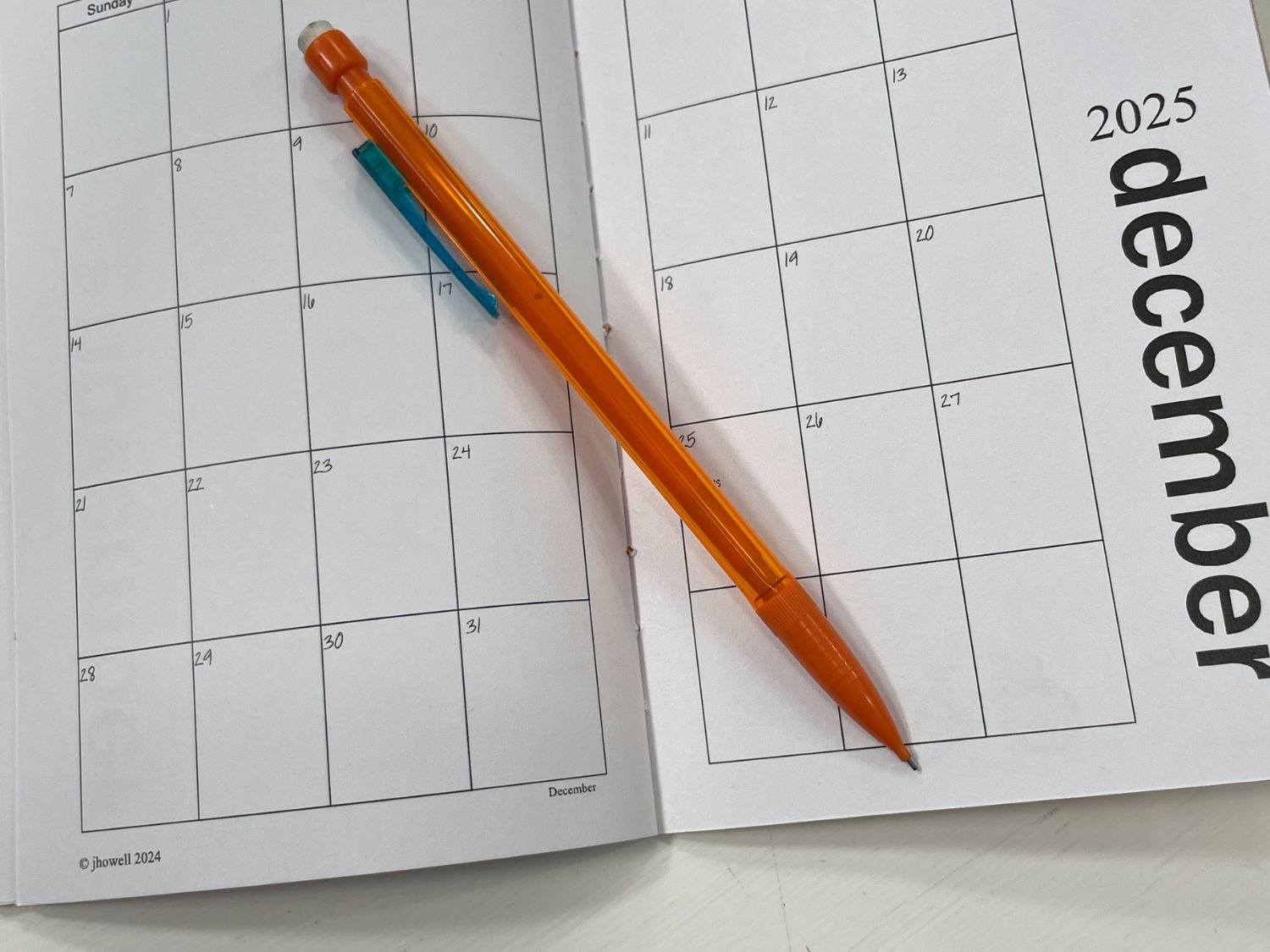 2025 Mini Printable Pocket Calendar PDF File Minimalist Style You Make It Simple