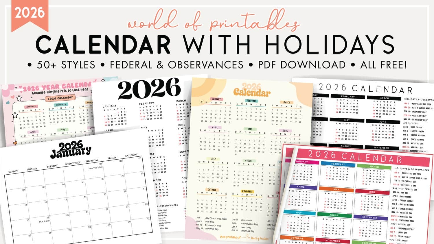 2026 Calendar Printable Pdf With Holidays 2026 Calendar Printable Pdf With Holidays