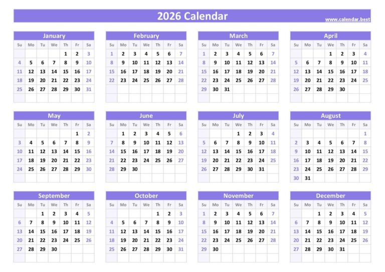2026 Calendar With Week Numbers