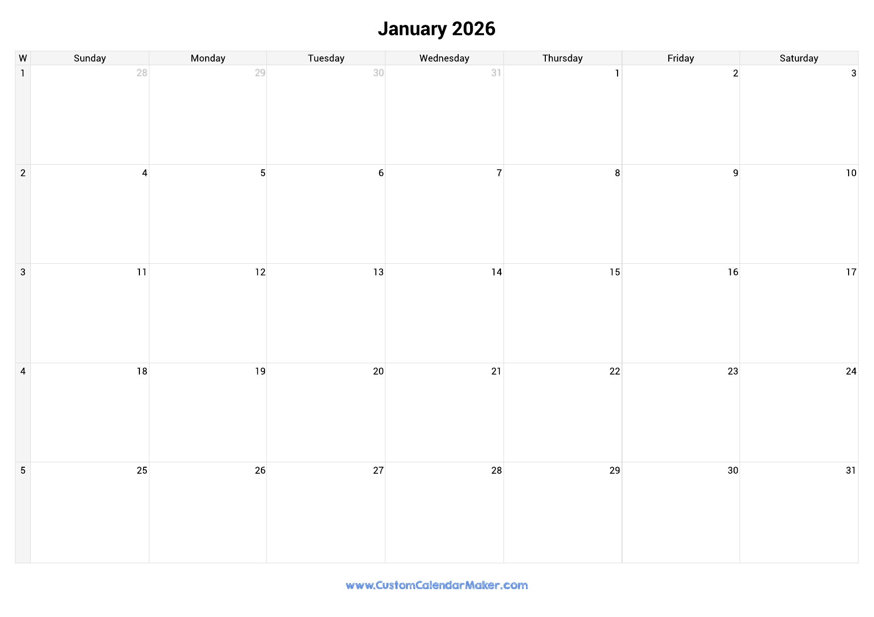 Fiscal Week Calendar 2026 Printable