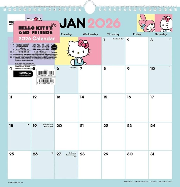 2026 Hello Kitty Friends Spiral Wall Calendar Trends International 9798888287187 Amazon Books