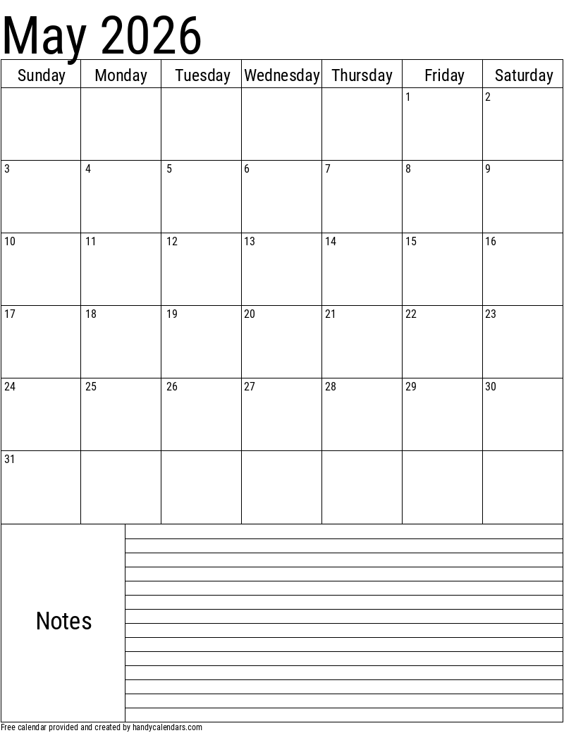 2026 May Calendars Handy Calendars 2026 May Calendars Handy Calendars