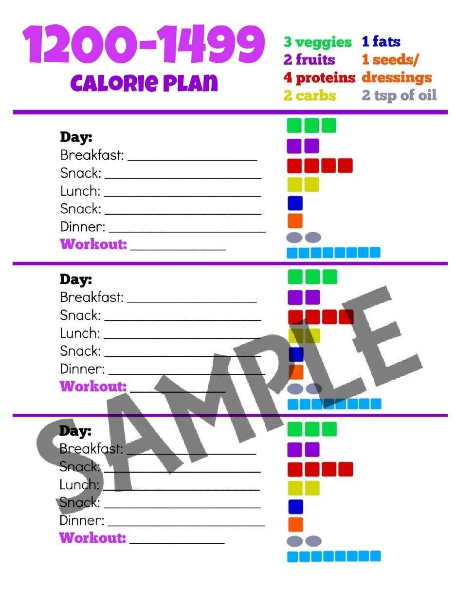 21 Day Fix Sheet Etsy
