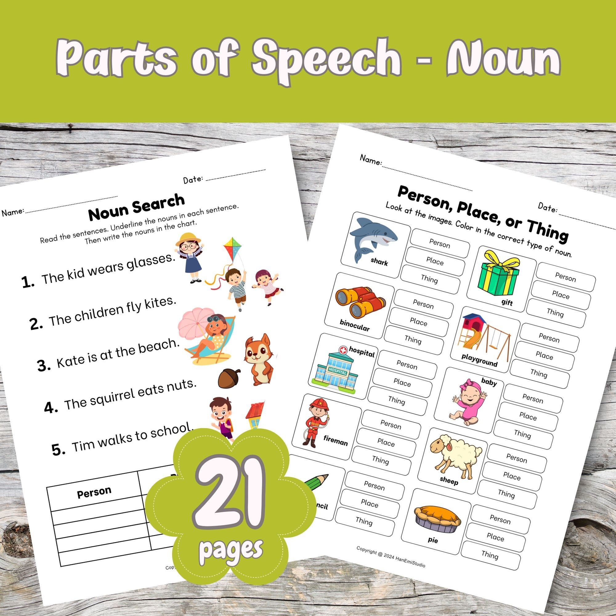 21 Noun Worksheets Bundle Parts Of Speech Printable Noun Practice Sheets Parts Of Speech Worksheet Parts Of Speech Sorting Etsy