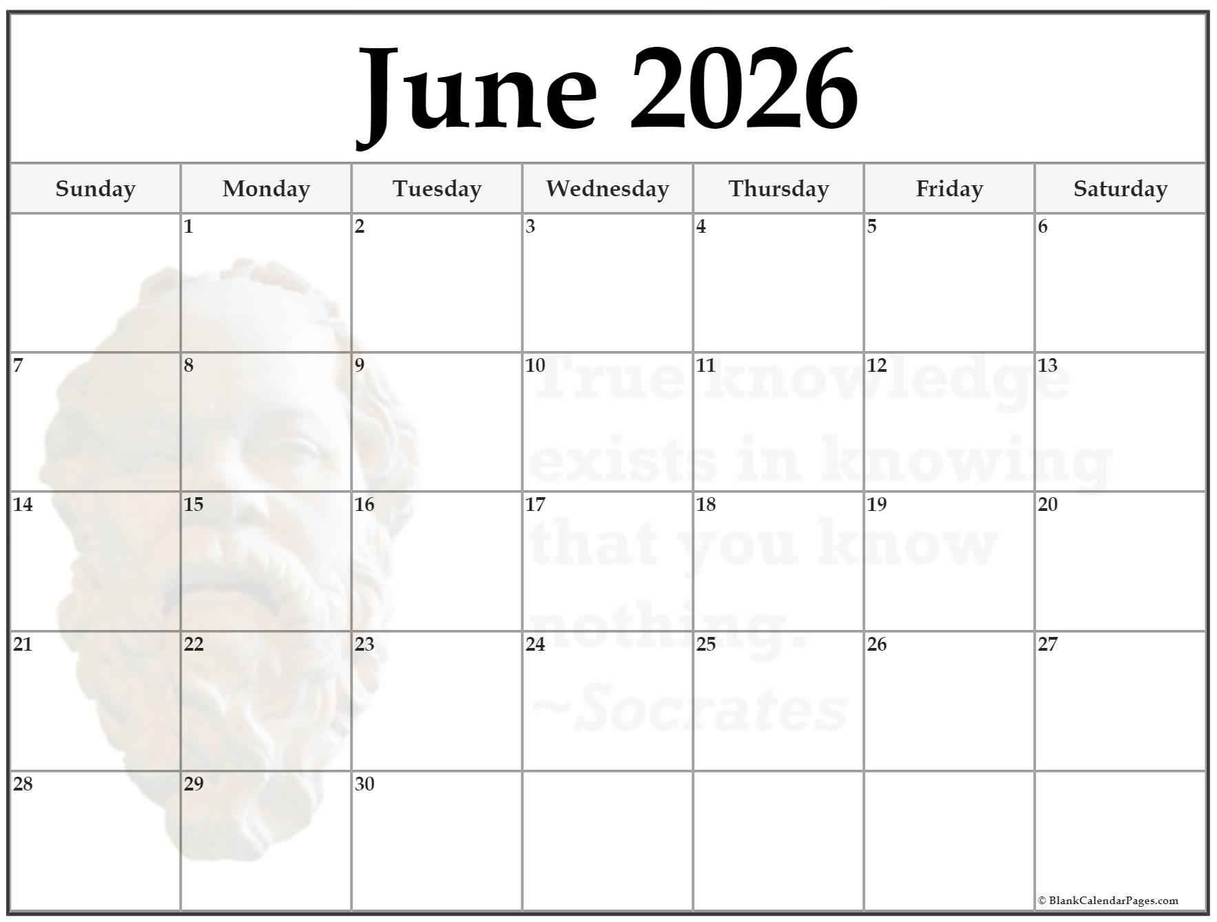 24 June 2026 Quote Calendars