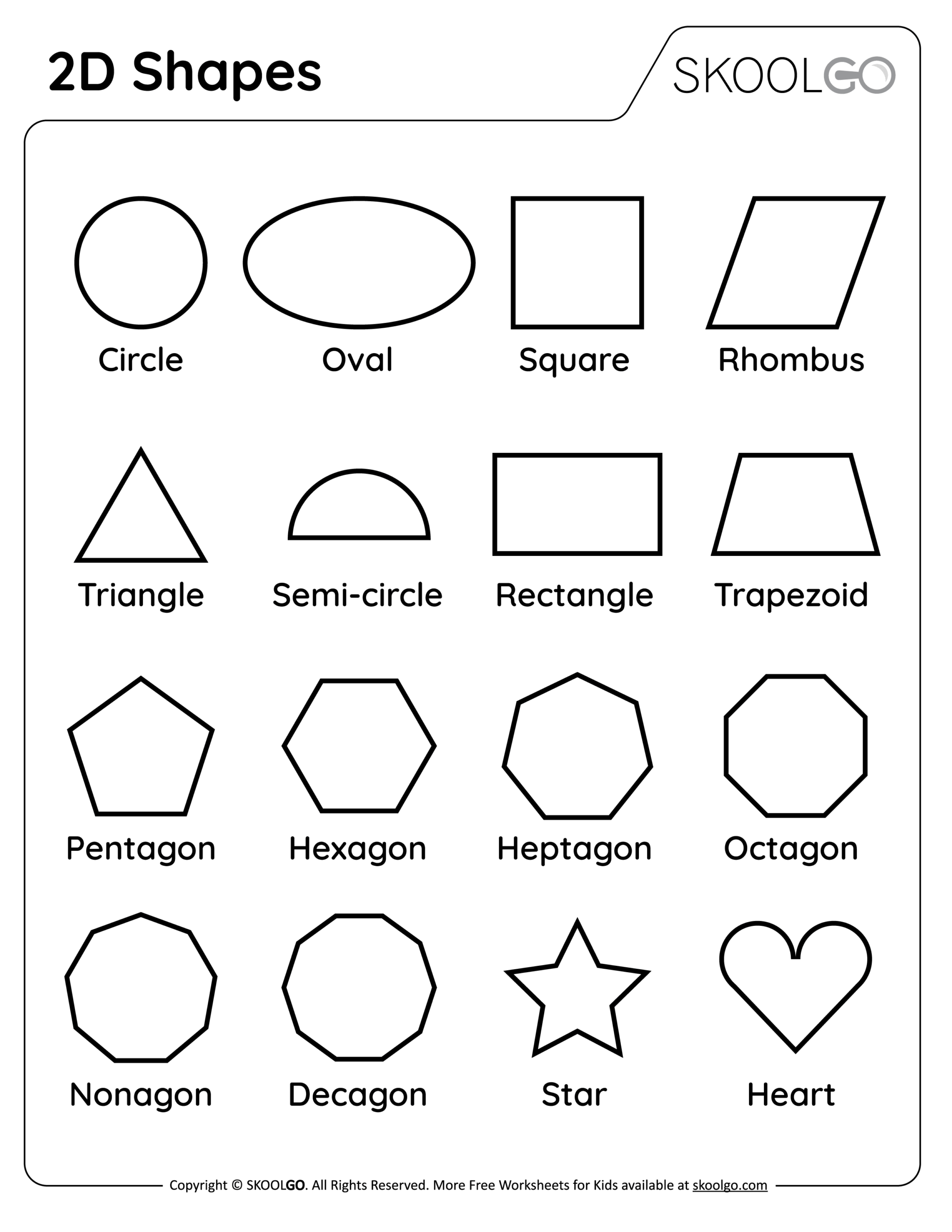 Free Printable 2d Shapes Worksheets