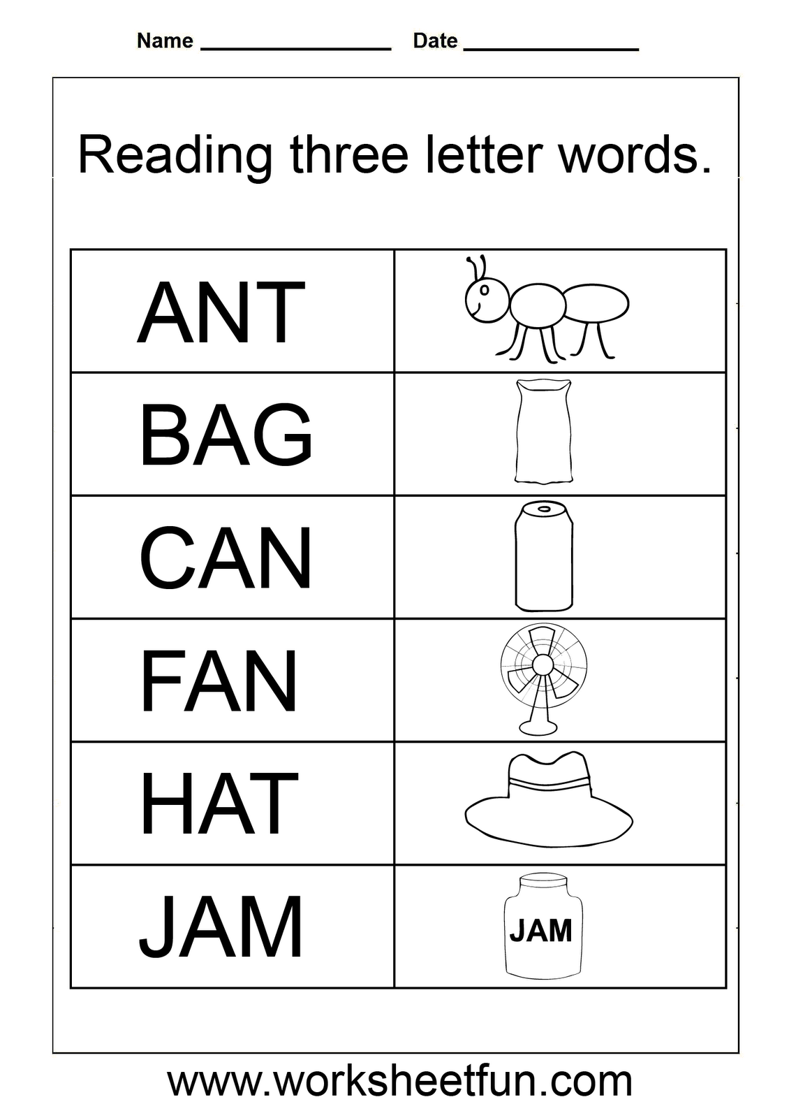 3 Letter Words Worksheets For Kindergarten Three Letter Words 3 Worksheets Library
